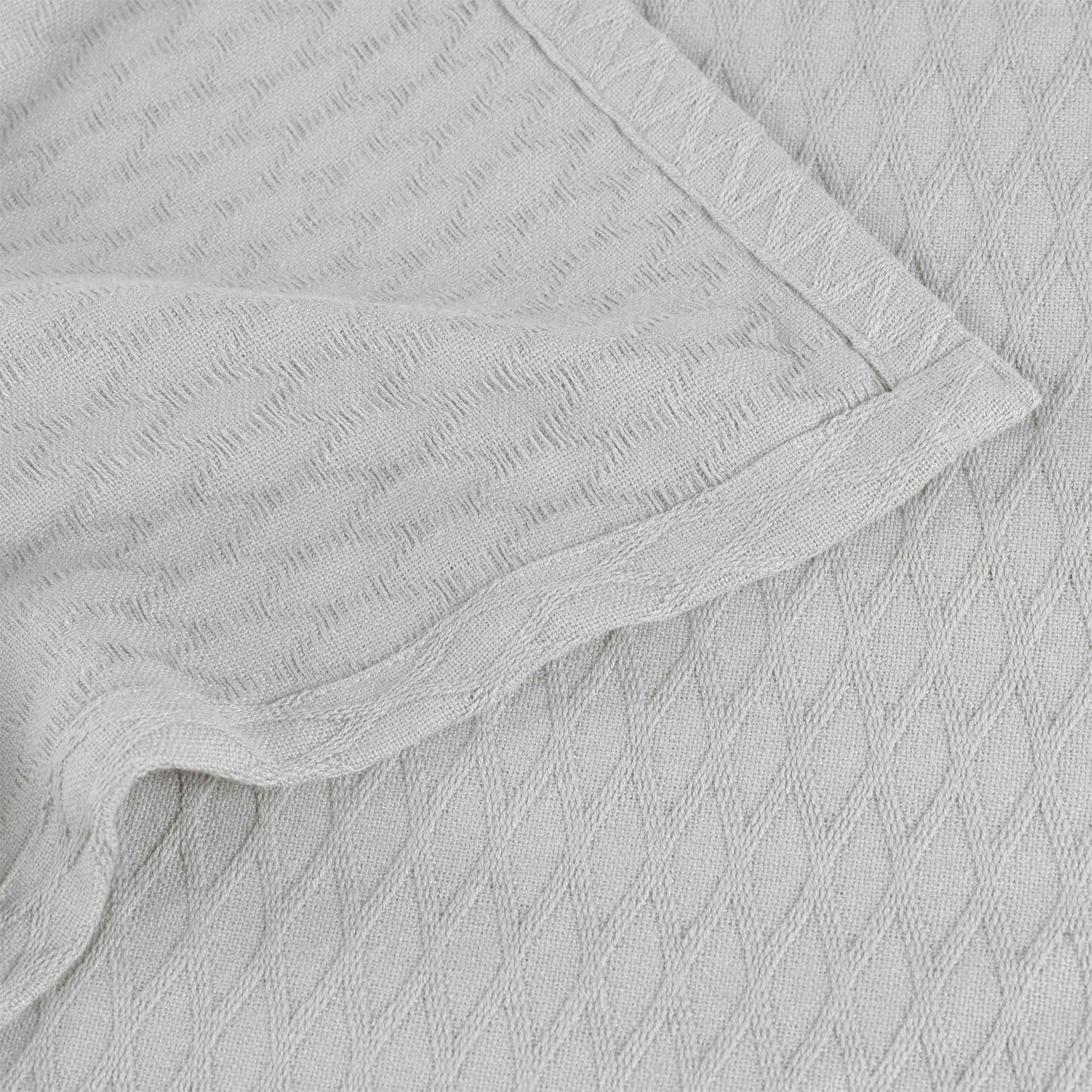 Premium Cotton All-Season Diamond Pattern Bed Blanket & Sofa Throw - Soft Cozy Blanket for Bedroom, Living Room, Travel and Gift Giving