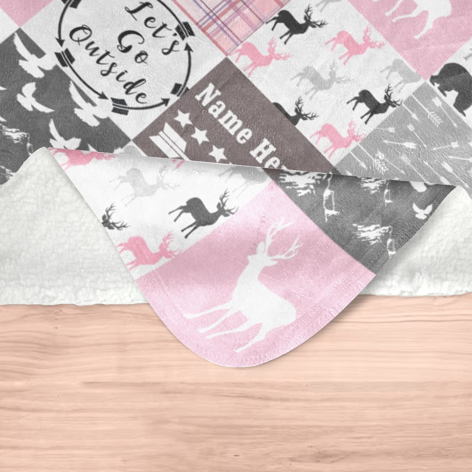 Custom Personalized Baby Blankets for Girls & Boys - Soft Cute Shark & Woodland Animals Design with Name - Perfect Baby Shower, Birthday, Christmas Gift for Newborns (Great for Nursery, Stroller & Photo Shoots)