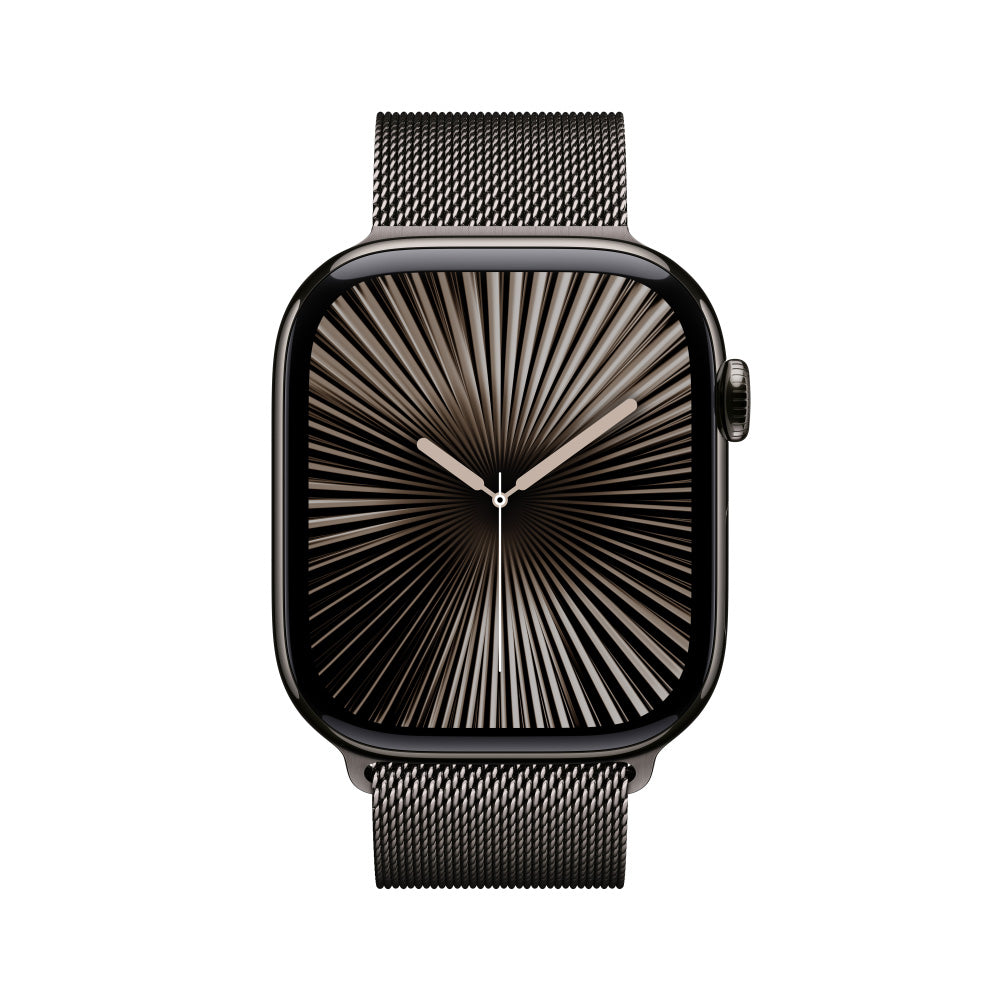 Apple Watch Series 10 GPS + Cellular 46mm Titanium Case with Slate Milanese Loop Band S/M - Smartwatch for Fitness Tracking, Calls & Notifications - Perfect for Workouts, Business & Everyday Wear