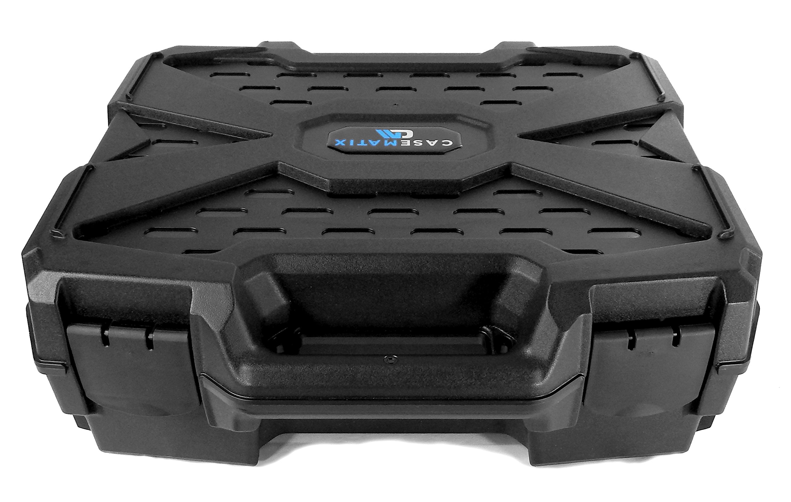 CASEMATIX Hard Shell Travel Case for Xbox One S - Protective Foam Storage for Console, Controller, Power Adapter & Games - Durable Carrying Case for Travel, Gaming Parties & Secure Storage
