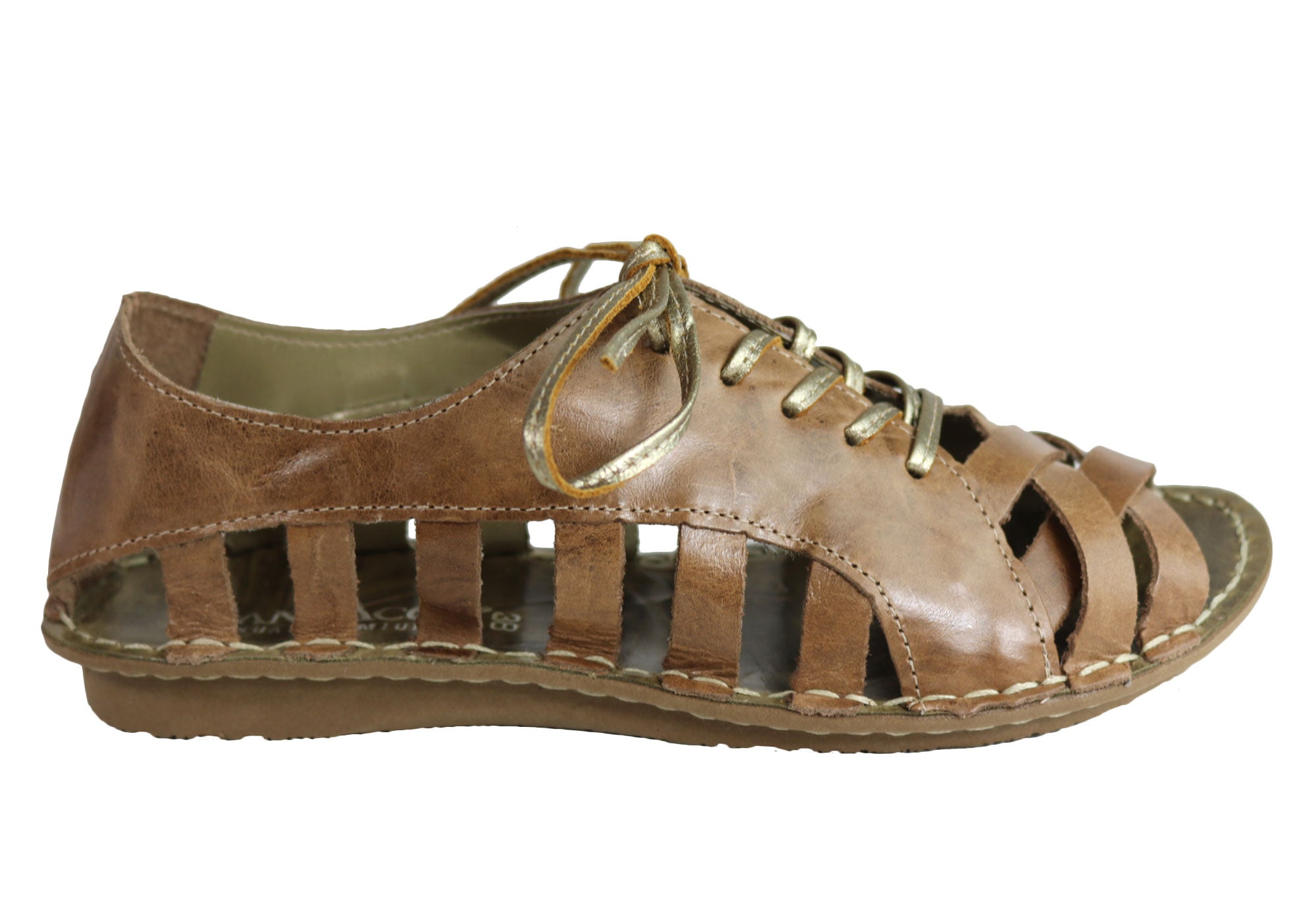 Andacco Petuna Women's Comfortable Flat Leather Sandals - Handmade in Brazil - Perfect for Beach, Vacation & Summer Outfits