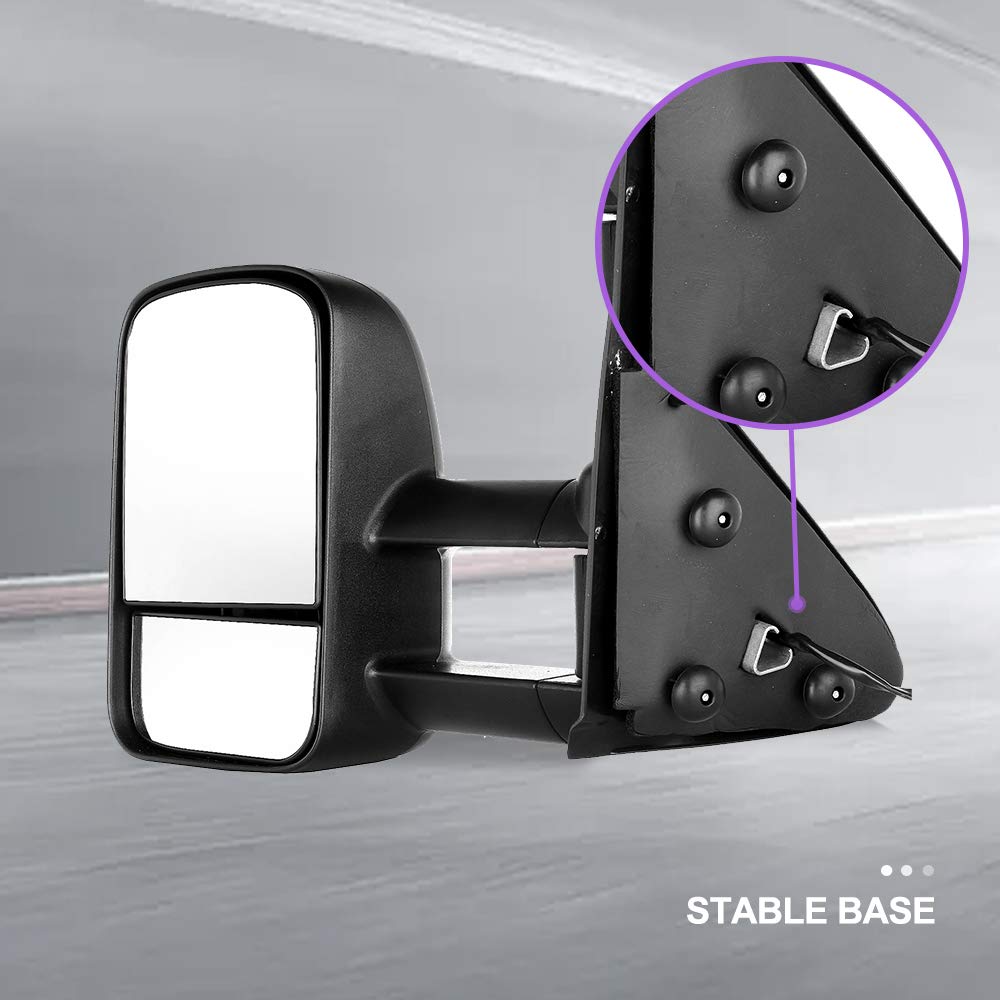 INEEDUP Towing Mirrors for Ford F150 1997-2003 - Power Adjustable Side Mirrors (Left & Right) for Standard & Extended Cab Models | Non-Heated, No Turn Signal | Perfect for Truck Accessories & Towing Safety