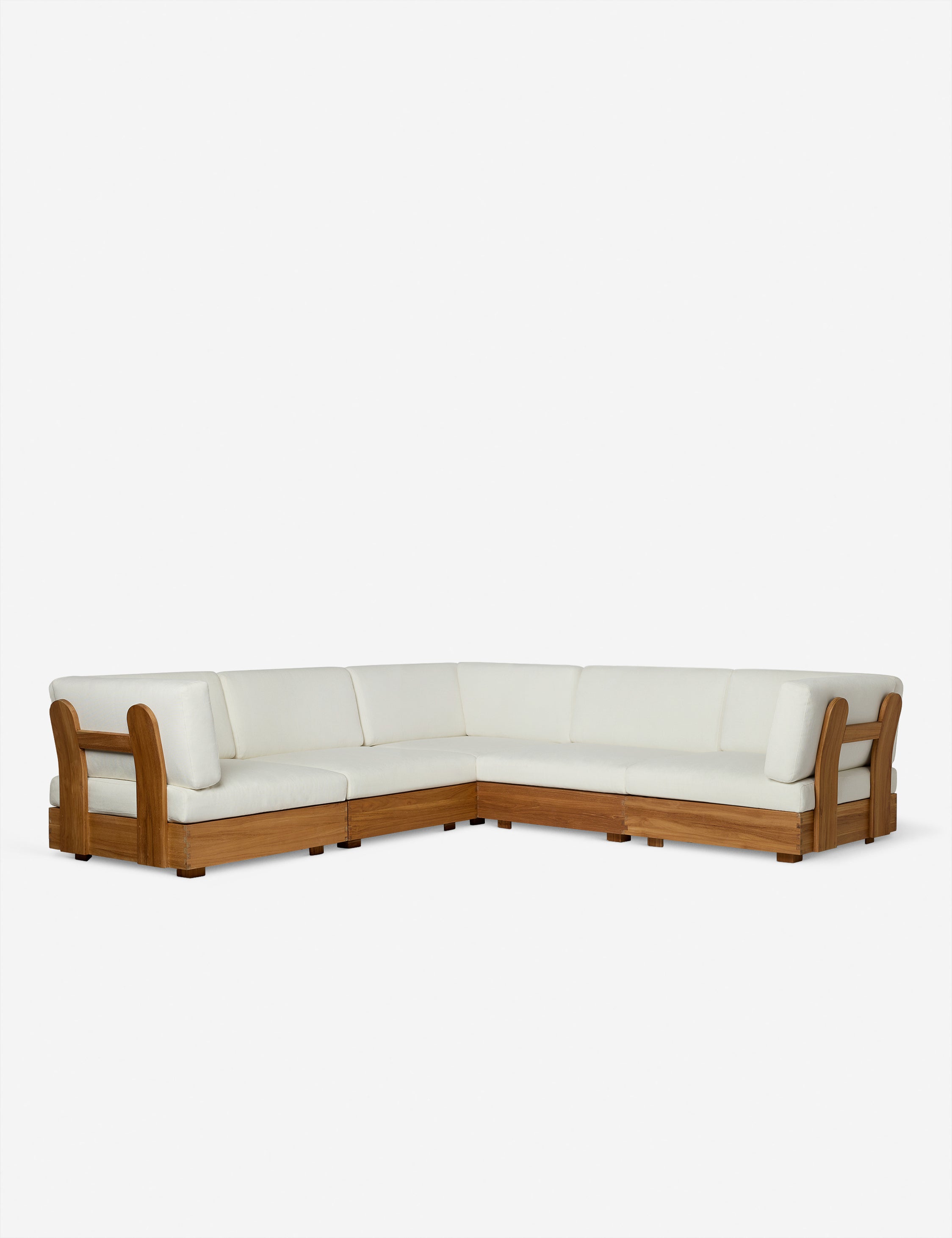 Abbot Outdoor Modular Corner Sectional Sofa by Sarah Sherman Samuel - Waterproof Patio Furniture Set for Backyard, Poolside & Garden Lounge - Modern Durable Wicker Couch with Weather-Resistant Cushions