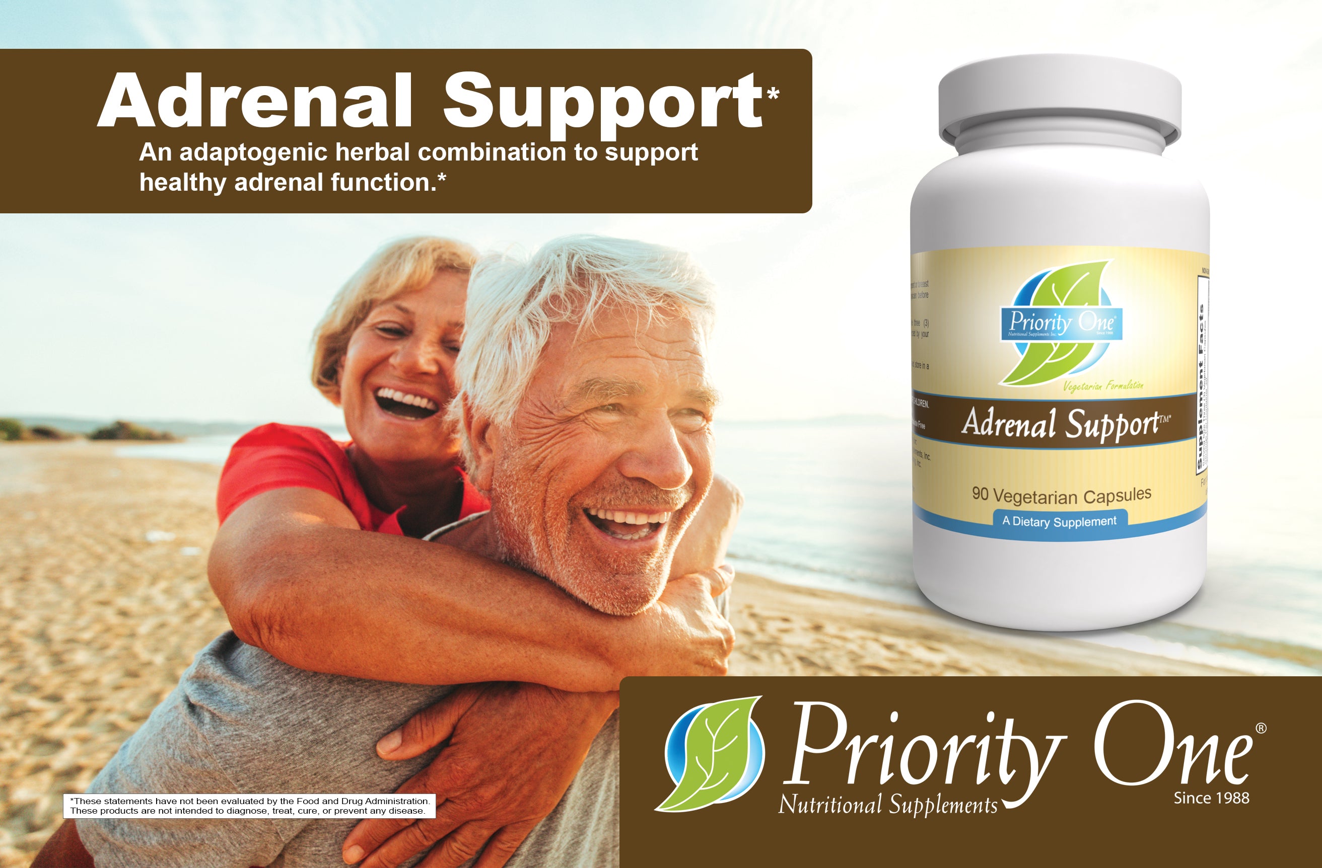 Adrenal Support Supplement for Stress Relief & Energy - 90 Vegetarian Capsules | Non-GMO, Herbal Adrenal Fatigue Support | Boost Vitality for Workouts, Busy Lifestyles & Daily Stress Management