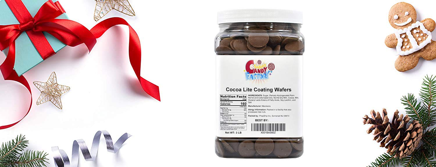 Sarah's Candy Factory - Milk Chocolate Coating Melting Wafers, Kosher & Gluten Free (3 Lbs Jar) - Perfect for Baking, Candy Making & Chocolate Dipping