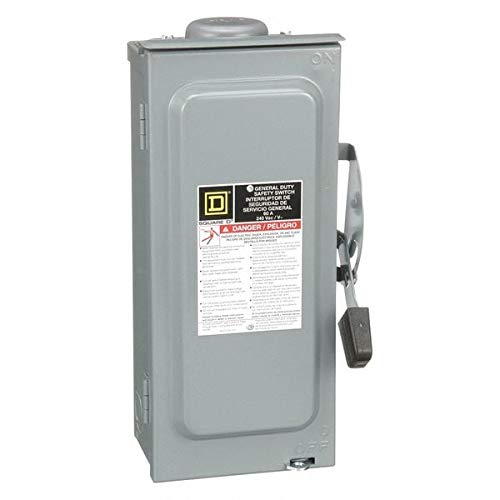 60 Amp 240V AC Single Throw Safety Switch 2PST - Heavy Duty Electrical Disconnect for HVAC, Water Heaters & Industrial Equipment