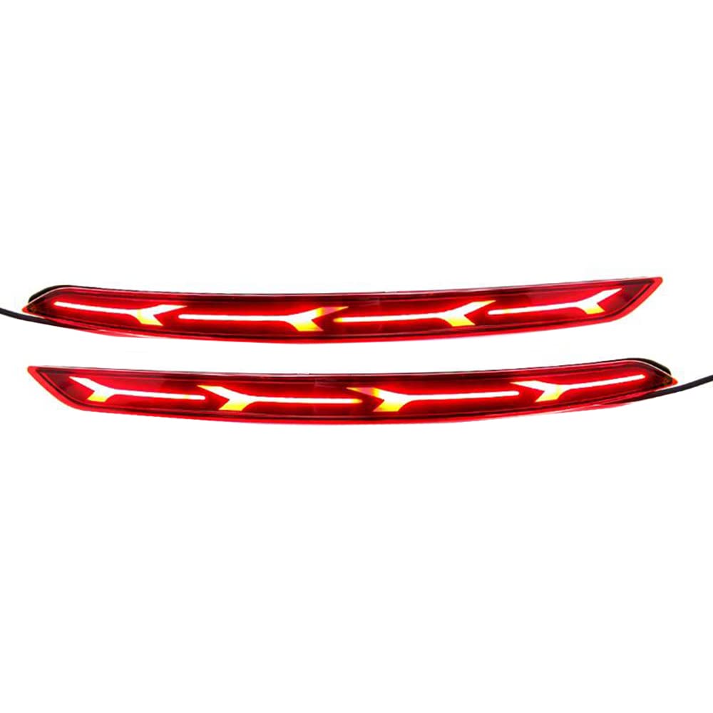 2017-2018 Hyundai Elantra LED Rear Bumper Reflector Tail Lights - 1 Pair Brake Lamps for Enhanced Night Safety & Style | Perfect for Car Upgrades & Night Driving