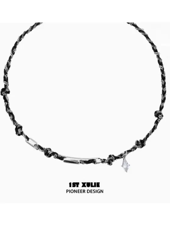 18k Platinum Plated Snake Bite Serpent Link Pendant Necklace - White & Black Entwined Design for Gothic Jewelry Lovers | Perfect for Halloween, Dark Fashion & Statement Accessories