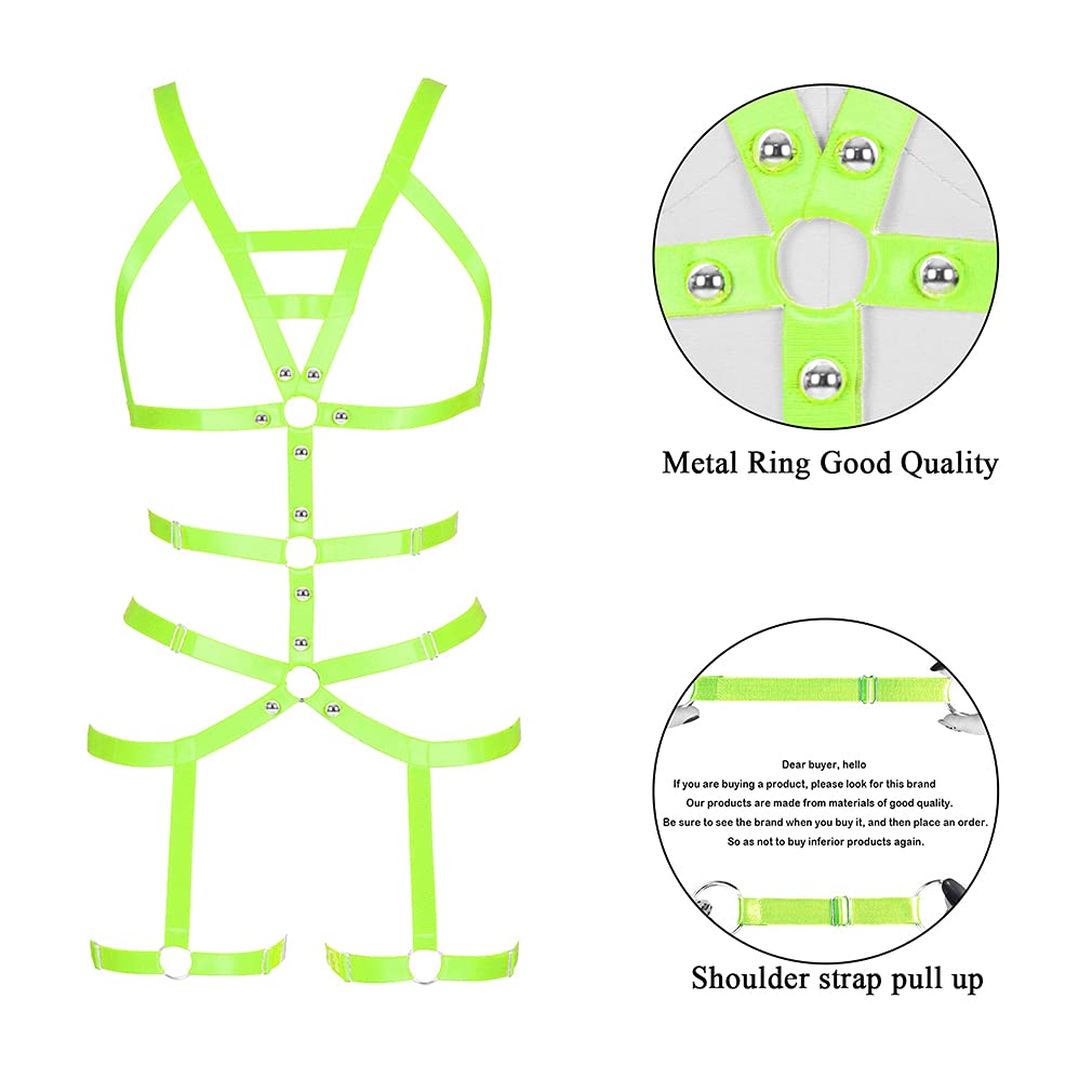 Sexy Women's Full Body Harness Garter Belt with Elastic Suspender & Stockings - Lingerie Set for Boudoir, Role Play & Romantic Nights