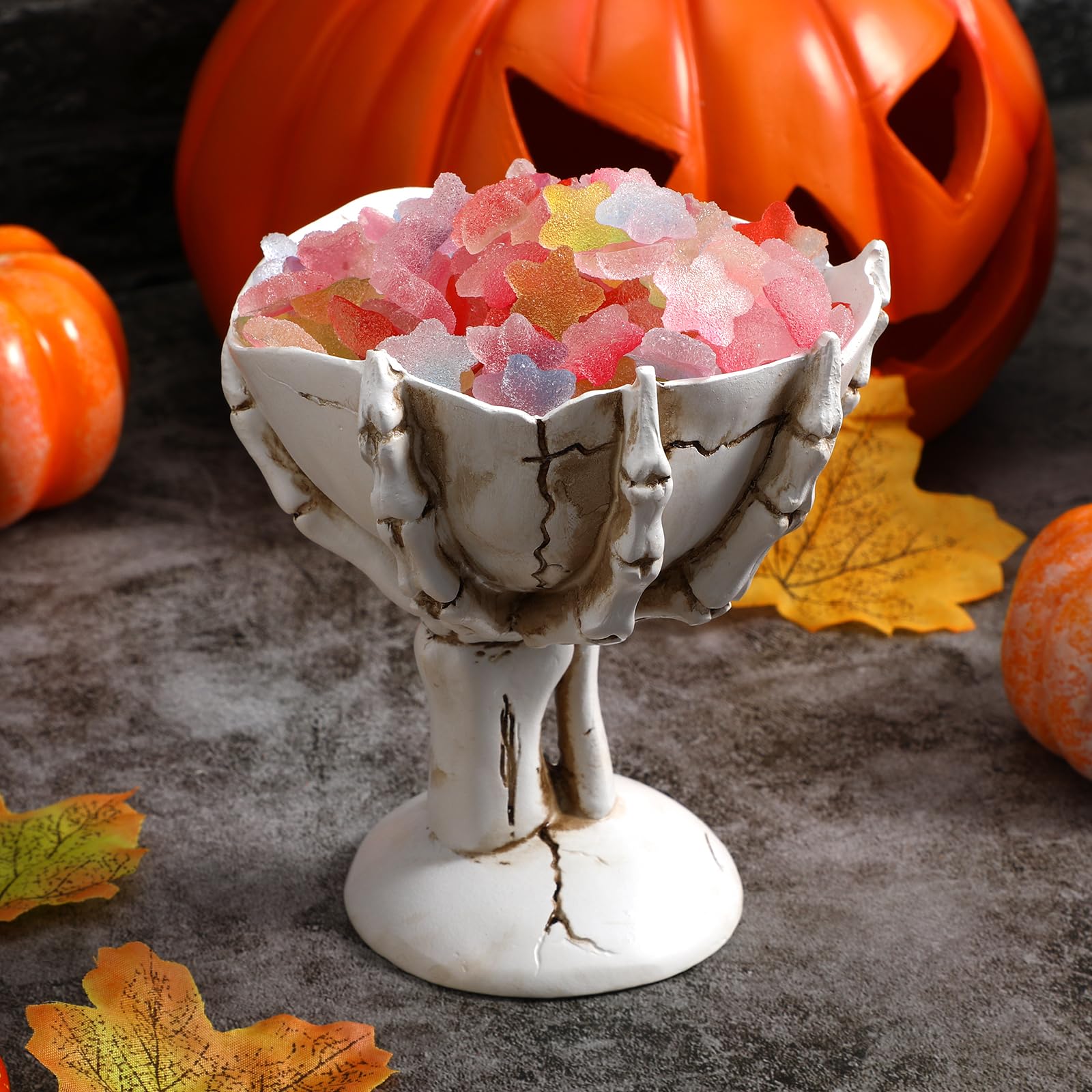 Skeleton Candy Bowl - Halloween Resin Tray for Party & Home Decor