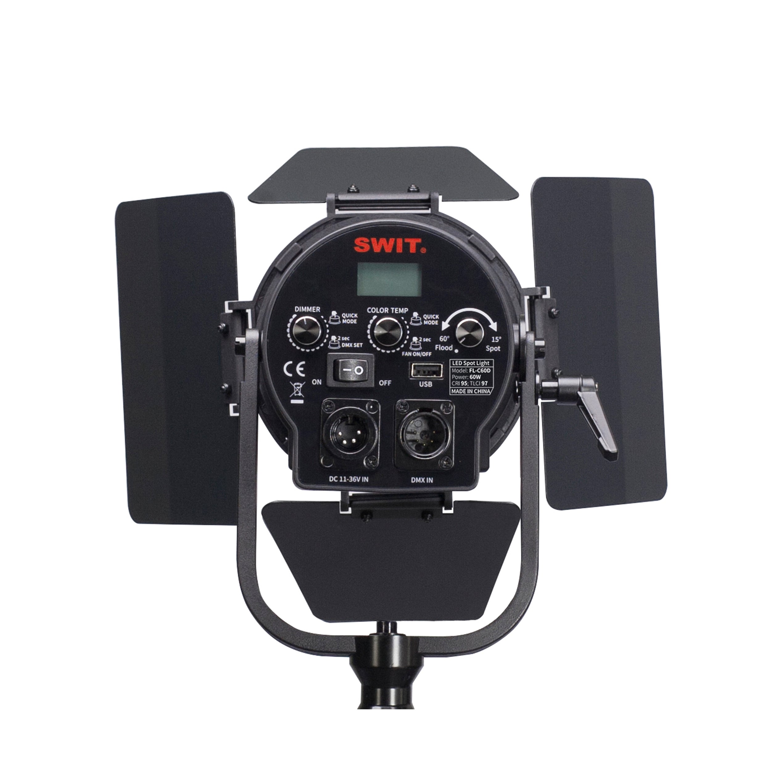 SWIT FL C60D 60W Bi-Color COB LED Fresnel Light with Adjustable Color Temperature - Perfect for Photography, Videography, and Studio Lighting