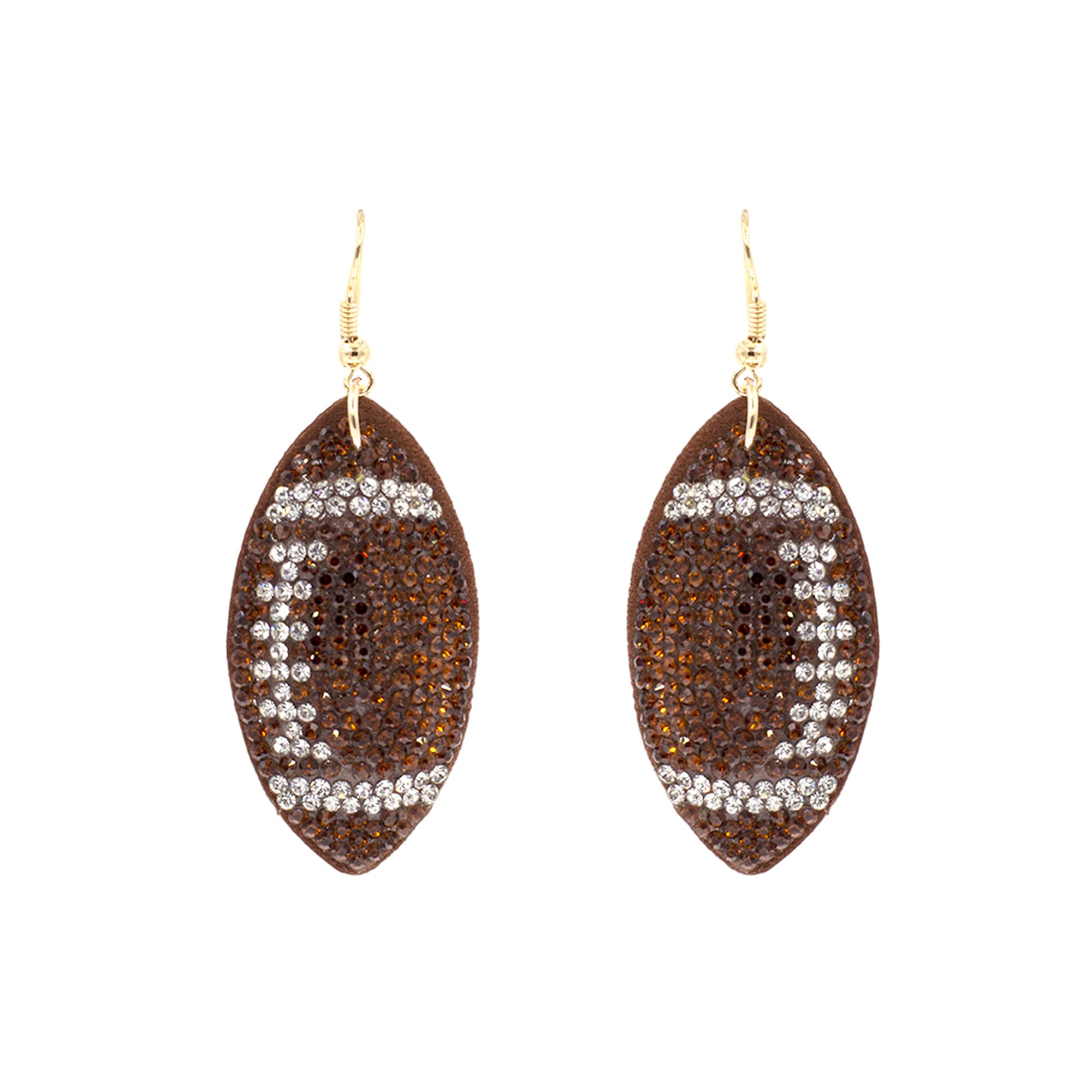 Sports Earrings for Women - Football, Baseball, Basketball, Soccer, Volleyball, Softball Jewelry - Sparkling Rhinestone Stud Earrings - Team Fan Gifts for Her - Perfect for Game Day, Cheerleading & Sports Events (Gift Box Included)