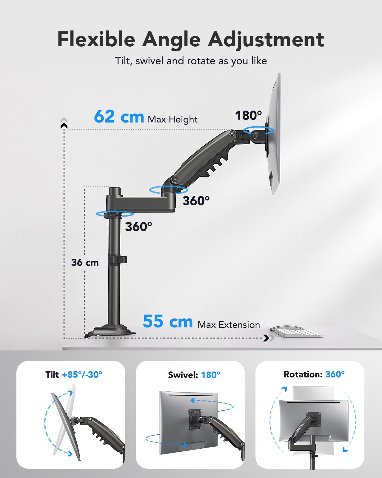 Adjustable Monitor Stand for 13-32