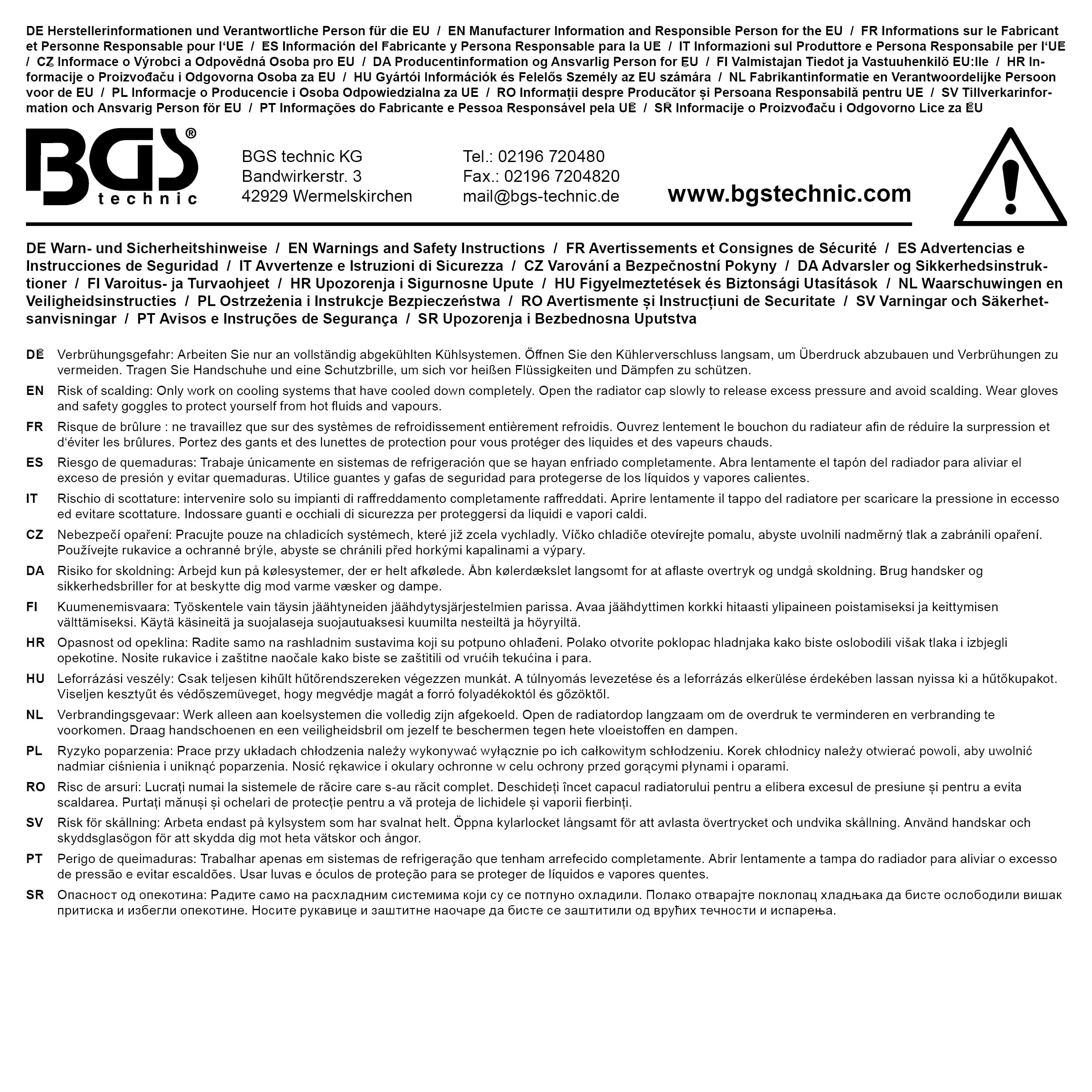 BGS 8098 Radiator Pressure and Cooling System Tester Kit with Refilling System - 28 Piece Automotive Diagnostic Tool Set for Car & Truck Maintenance, Leak Detection, and Cooling System Repair