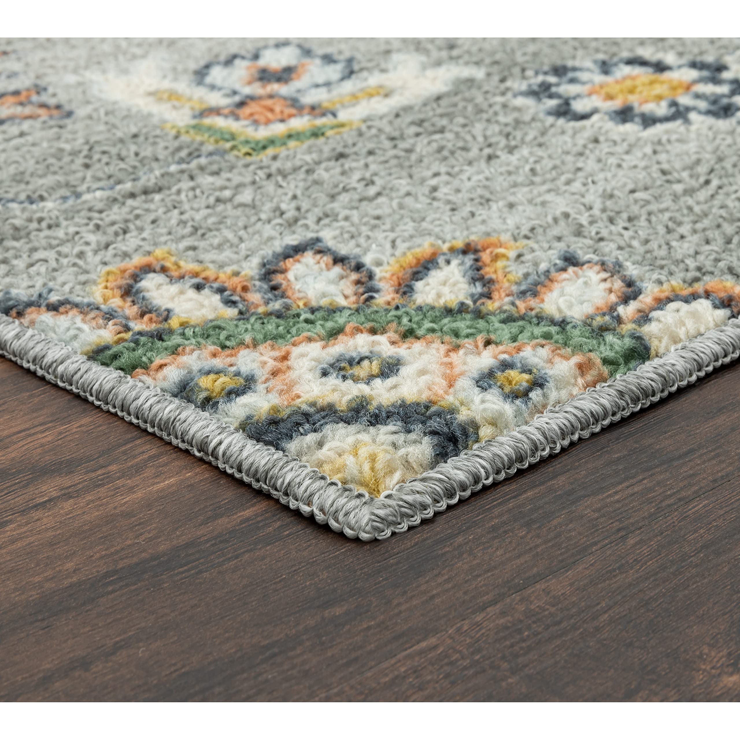 Maples Rugs Fleur Contemporary Non-Slip Area Rug 5' x 7' - Modern Grey Living Room & Bedroom Carpet [Made in USA] | Perfect for Home Decor, Office & High-Traffic Areas