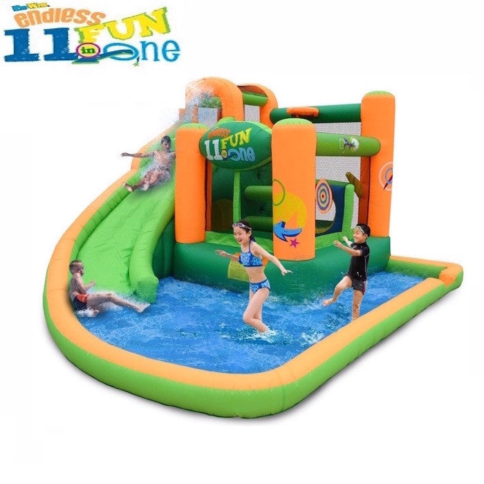 KidWise 11-in-1 Inflatable Bounce House with Water Slide - Outdoor Play Set for Kids Birthday Parties, Backyard Fun & Summer Water Activities