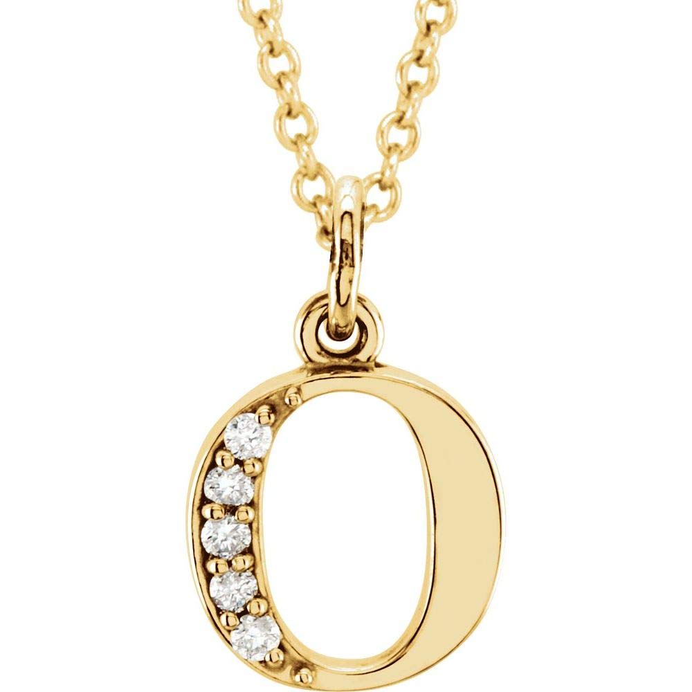 0.02 Cttw Diamond Alphabet Initial Letter Charm Pendant Necklace - 16