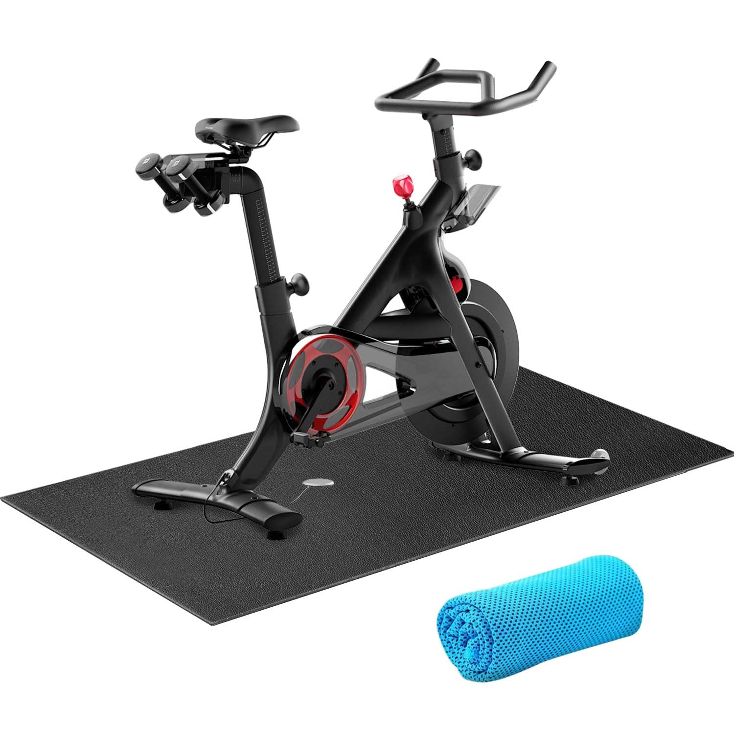 Premium Bike Mat for Indoor Cycling & Exercise Bikes - Non-Slip Floor Protection Mat for Peloton, Home Gyms & Trainers - Perfect for Hardwood Floors & Carpets