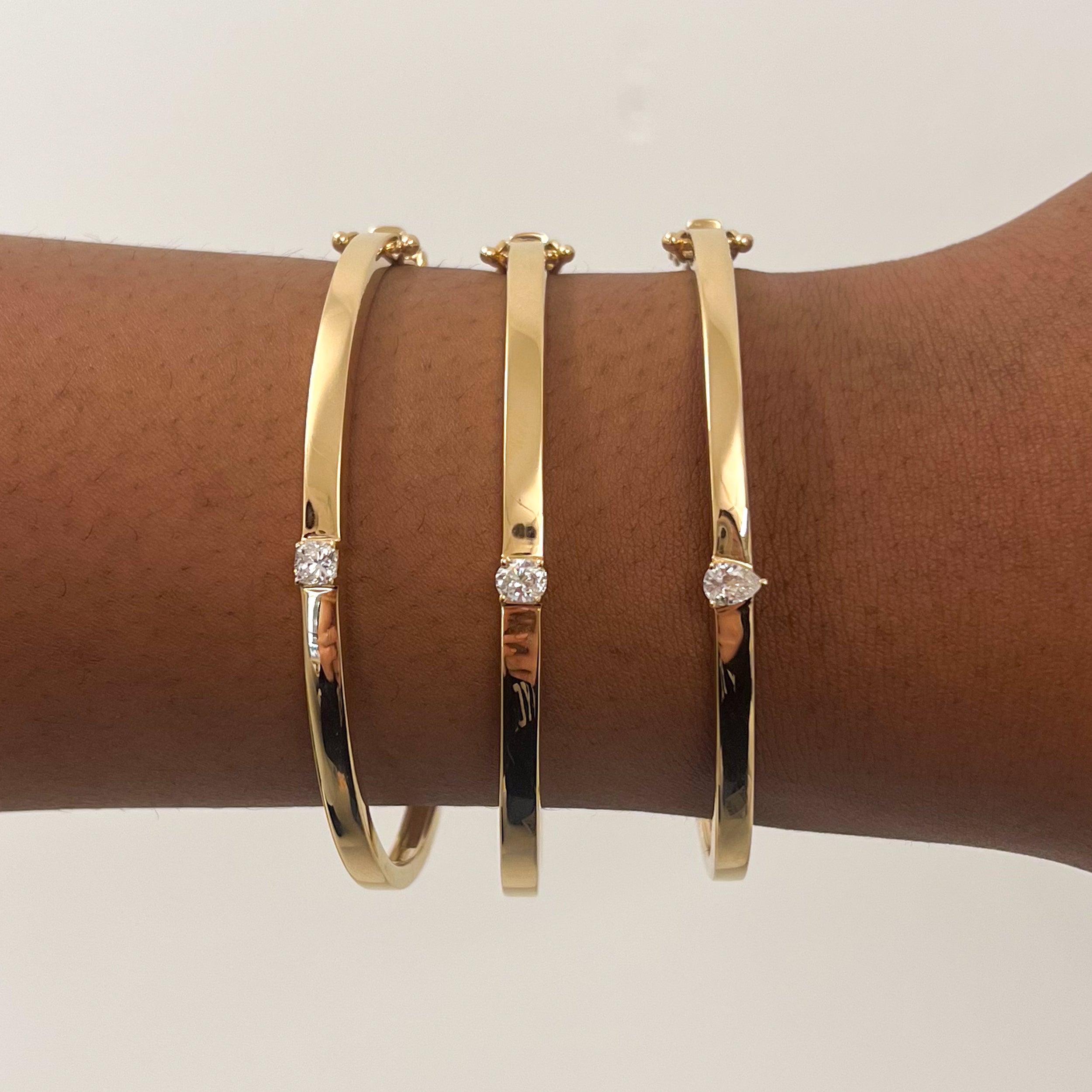Exquisite Diamond Oval Bangle Bracelet - 14K Gold Plated Elegant Jewelry for Women | Perfect for Weddings, Anniversaries & Special Occasions