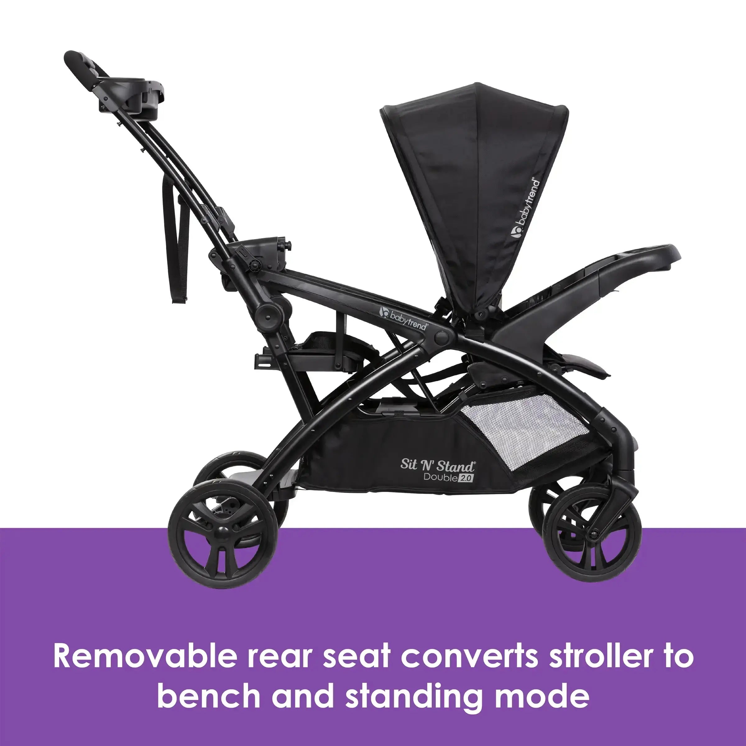 Sit N' Stand® Double 2.0 Stroller - Lightweight Tandem Baby Stroller with Adjustable Seat, Desert Tan (Walmart Exclusive) - Perfect for Twins, Siblings & Everyday Use at Parks, Malls & Travel
