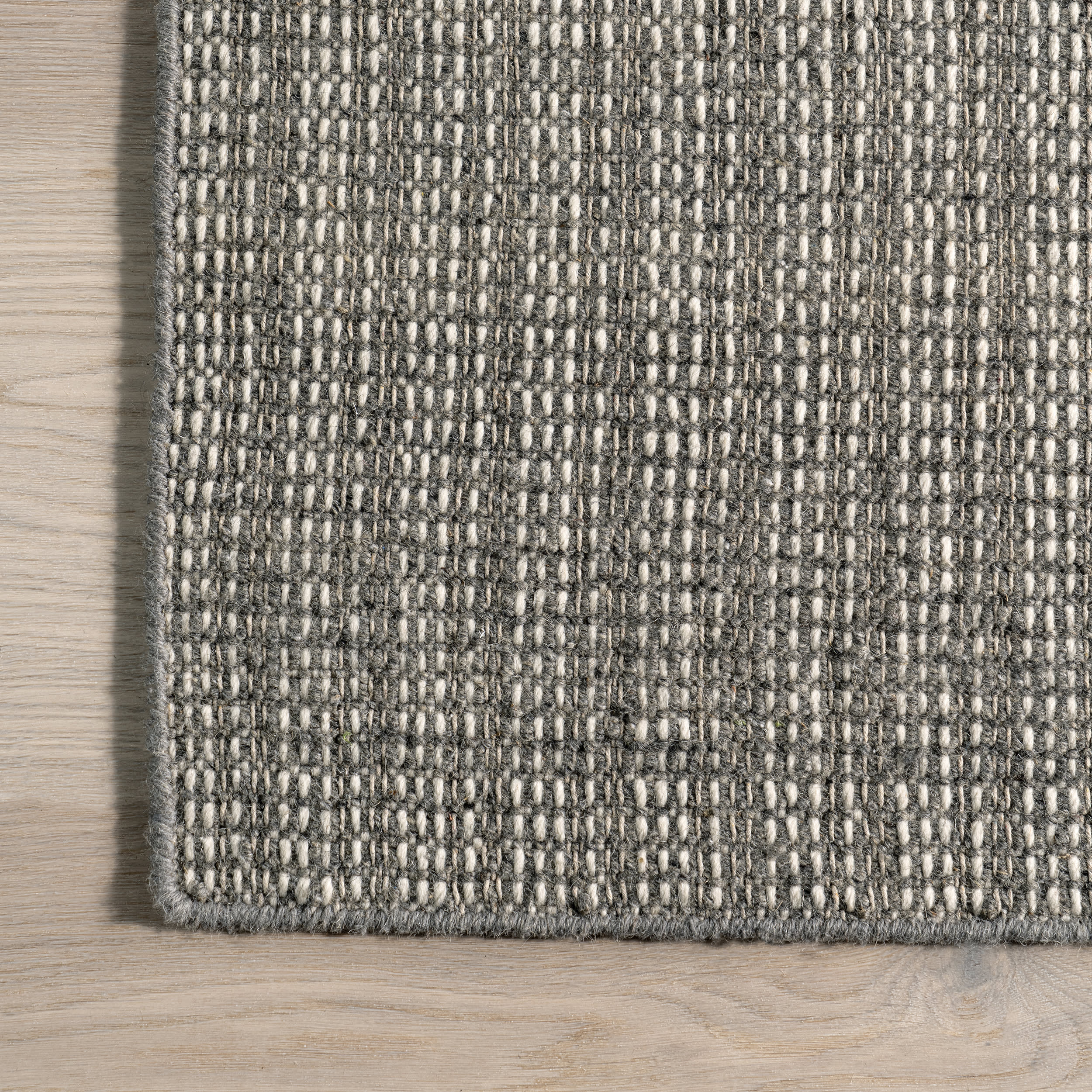 Ander Striped Wool Blend Rug - Dark Grey | Soft & Durable Area Rug for Living Room, Bedroom, or Office | Eco-Friendly Home Decor