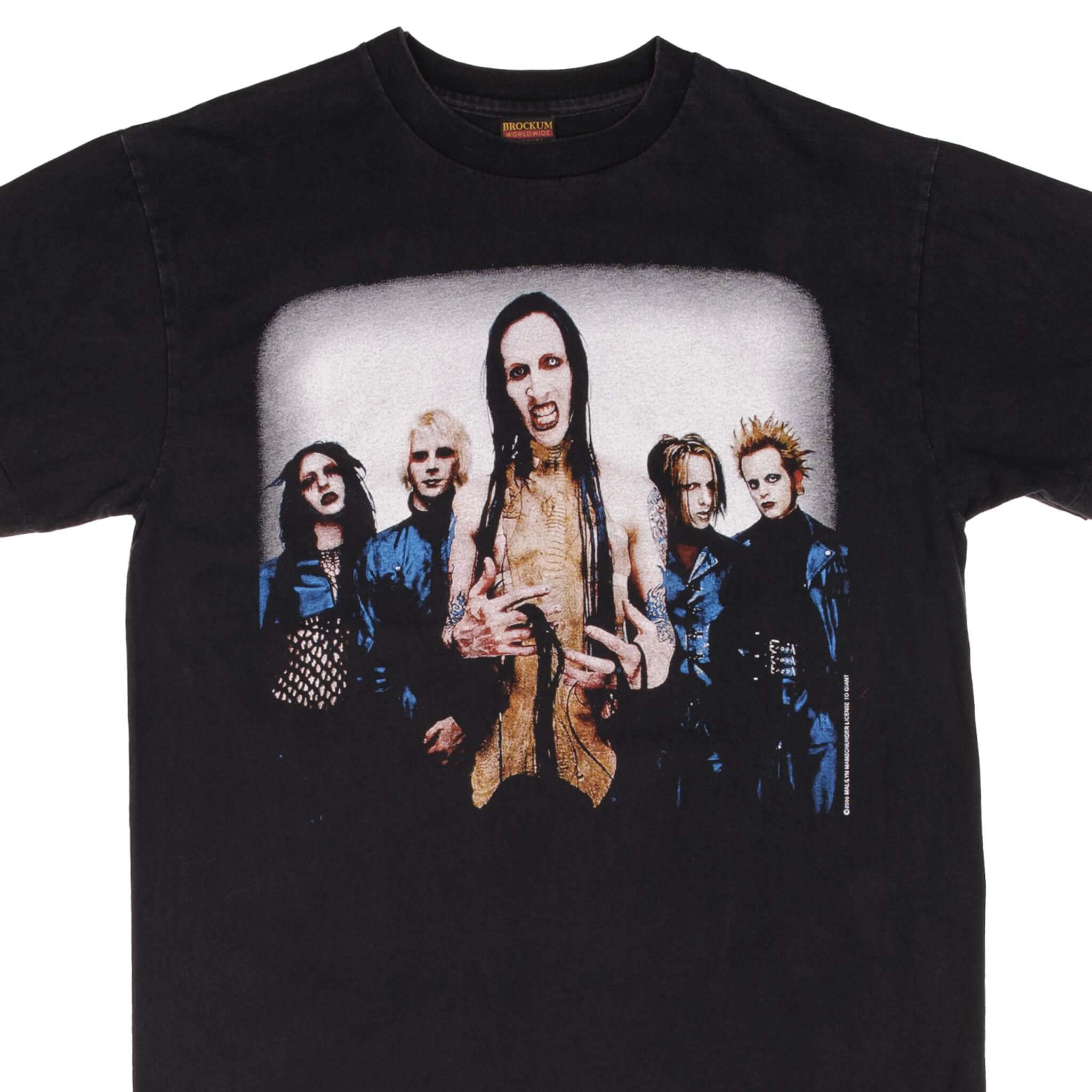 Vintage Marilyn Manson Guns God and Government T-Shirt - Large Size | 100% Cotton Band Tee | Made in USA | Perfect for Concerts & Rock Fashion