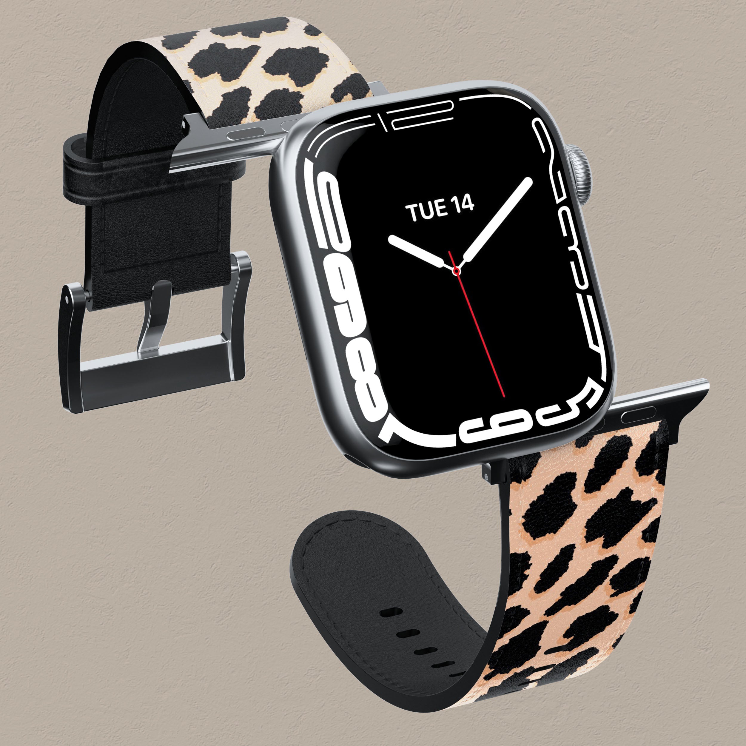 Stylish Pink Leopard Print Apple Watch Band - Soft Silicone Replacement Strap for Apple Watch Series 9/8/7/6/SE/5/4/3/2/1 - Perfect for Workouts, Fashion Accessories & Everyday Wear