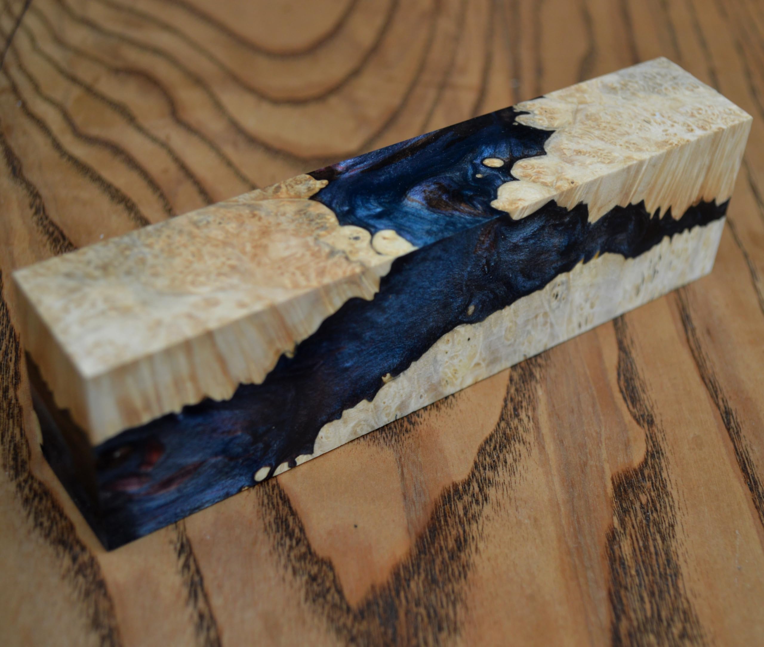 Stabilized Burl Hybrid Wood Turning Blank - Premium Knife Handle Material for Custom Blade Handles (#228) | Perfect for DIY Knife Making, Woodworking, and Craft Projects