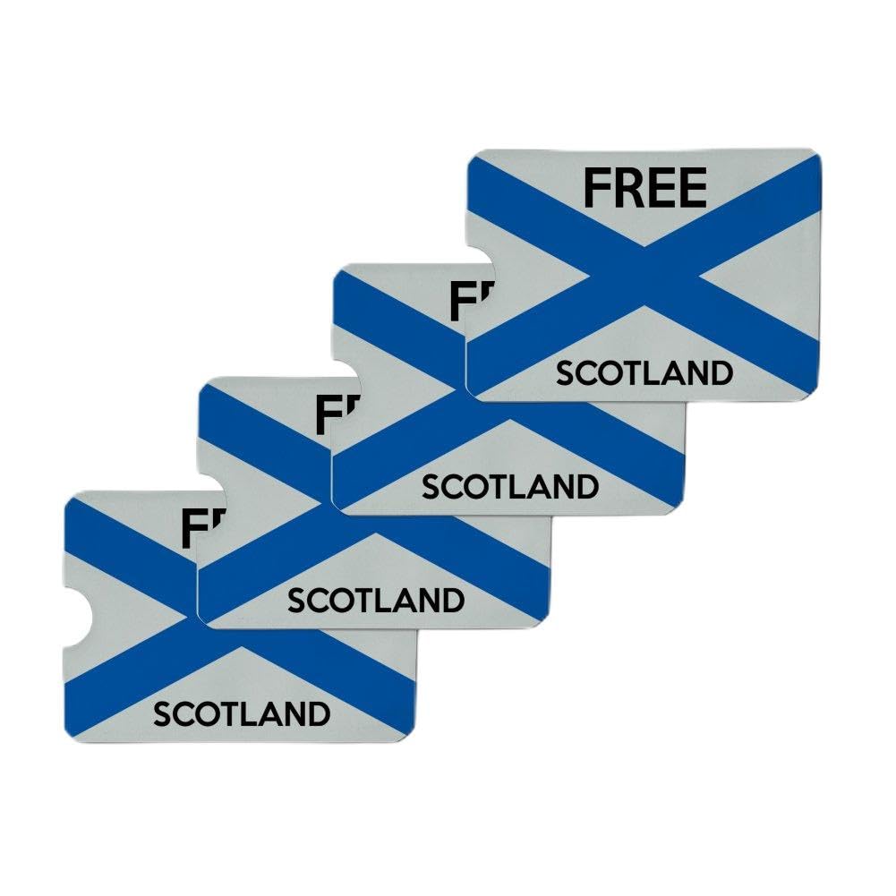 Scotland Scottish Independence Party RFID Blocking Credit Card Holder - Set of 4 Protective Wallets for Secure Contactless Payment | Perfect for Travel, Shopping & Daily Use