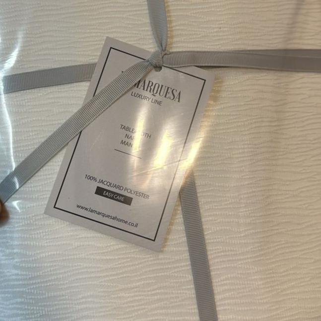 Castellana White Nappe Tablecloth 70x138 Inches - Premium Dining Table Cover for Weddings, Parties & Formal Events