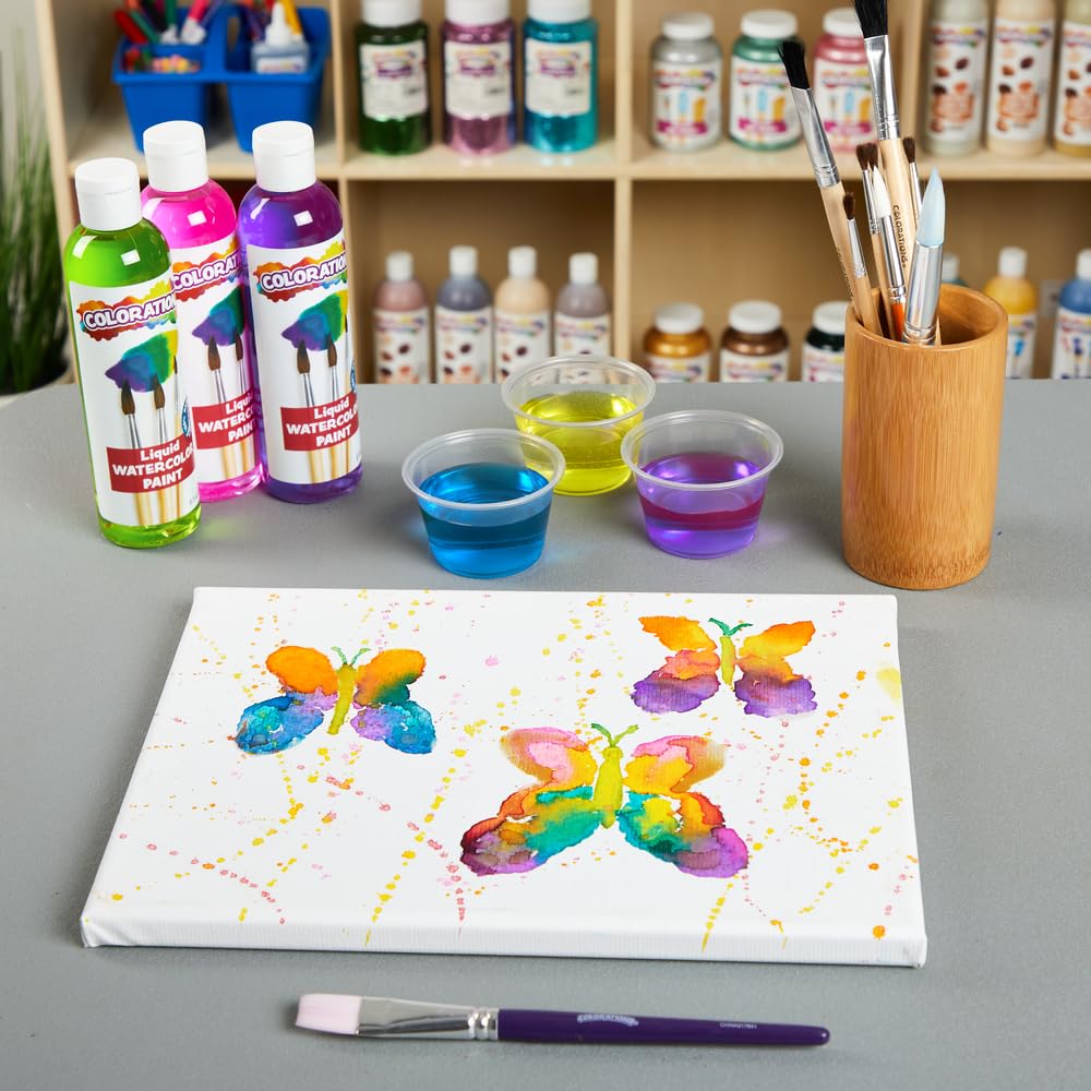 Vibrant Liquid Watercolor Paints - 8oz Bottles (21-Pack) | Non-Toxic Art Supplies for Kids, Classroom & DIY Crafts | Perfect for Painting, Calligraphy, Fabric Dyeing & School Projects