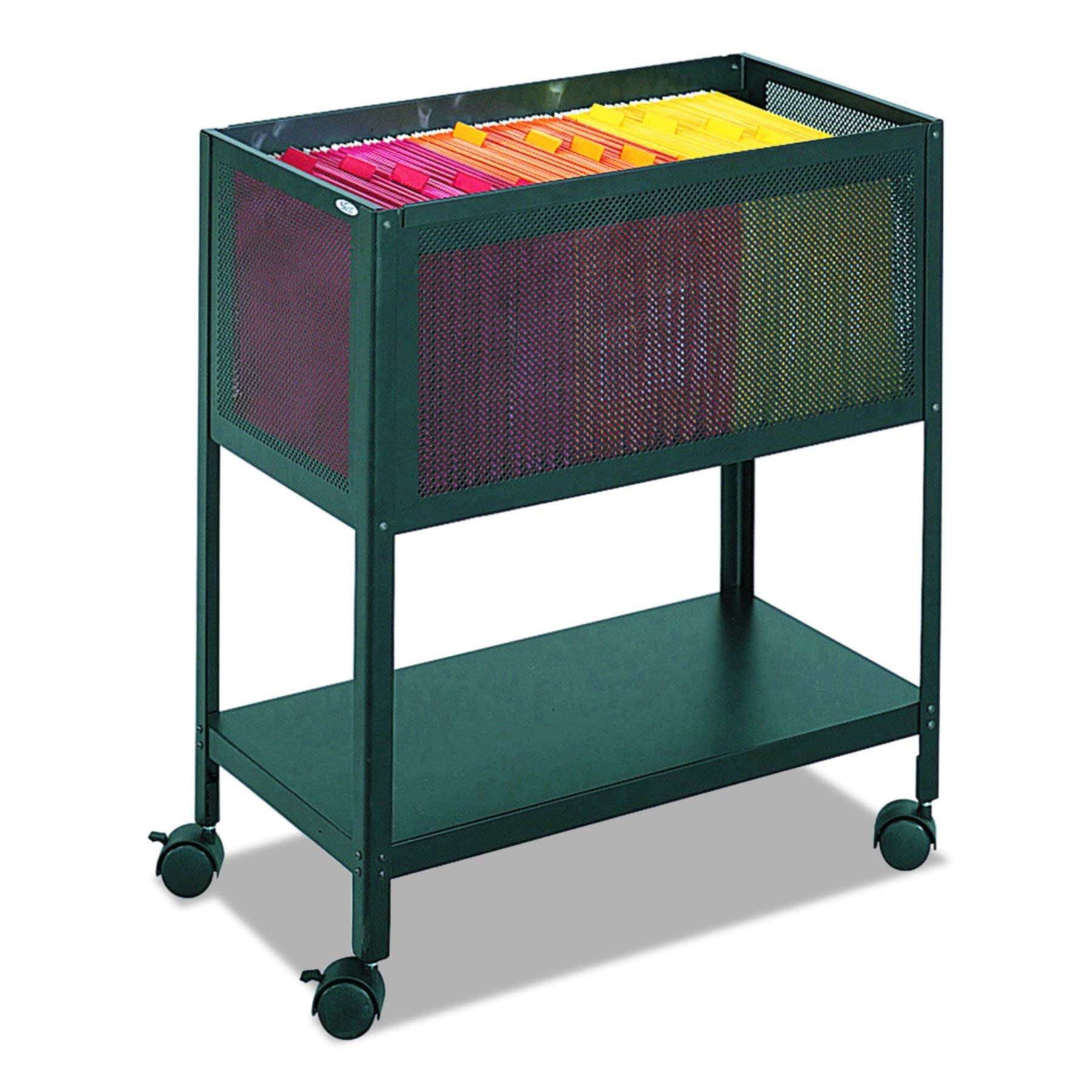 Safco 5350BL Open Top Mesh File Tub - Letter Size, Black - Perfect for Office Organization and Document Storage