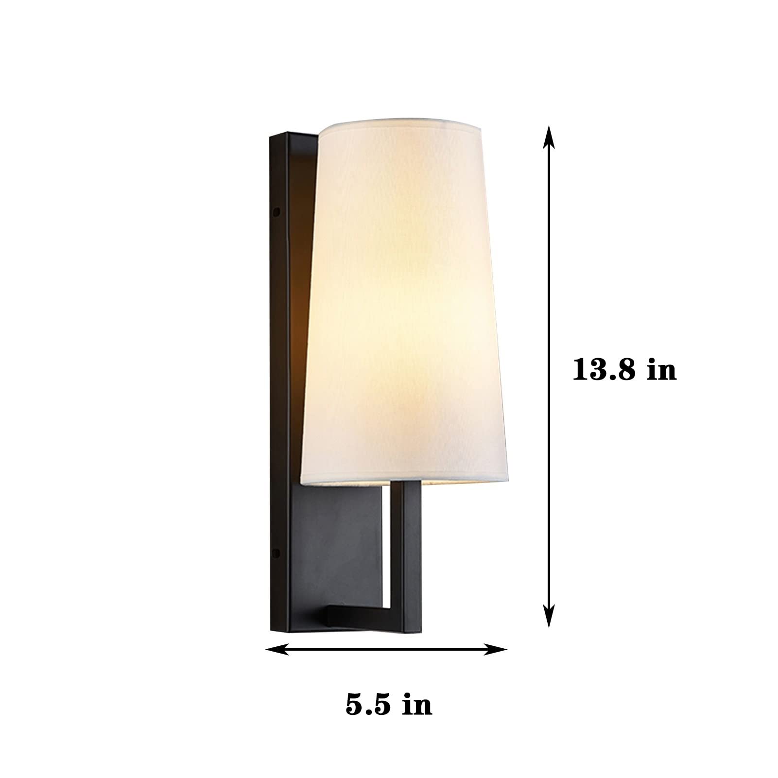 Battery Operated Wall Sconces with Fabric Shade - Wireless Indoor Wall Lights, No Wiring Required - Perfect for Bedroom, Living Room, Hallway & Dorm Decor (Fabric Shade Wall Lights)