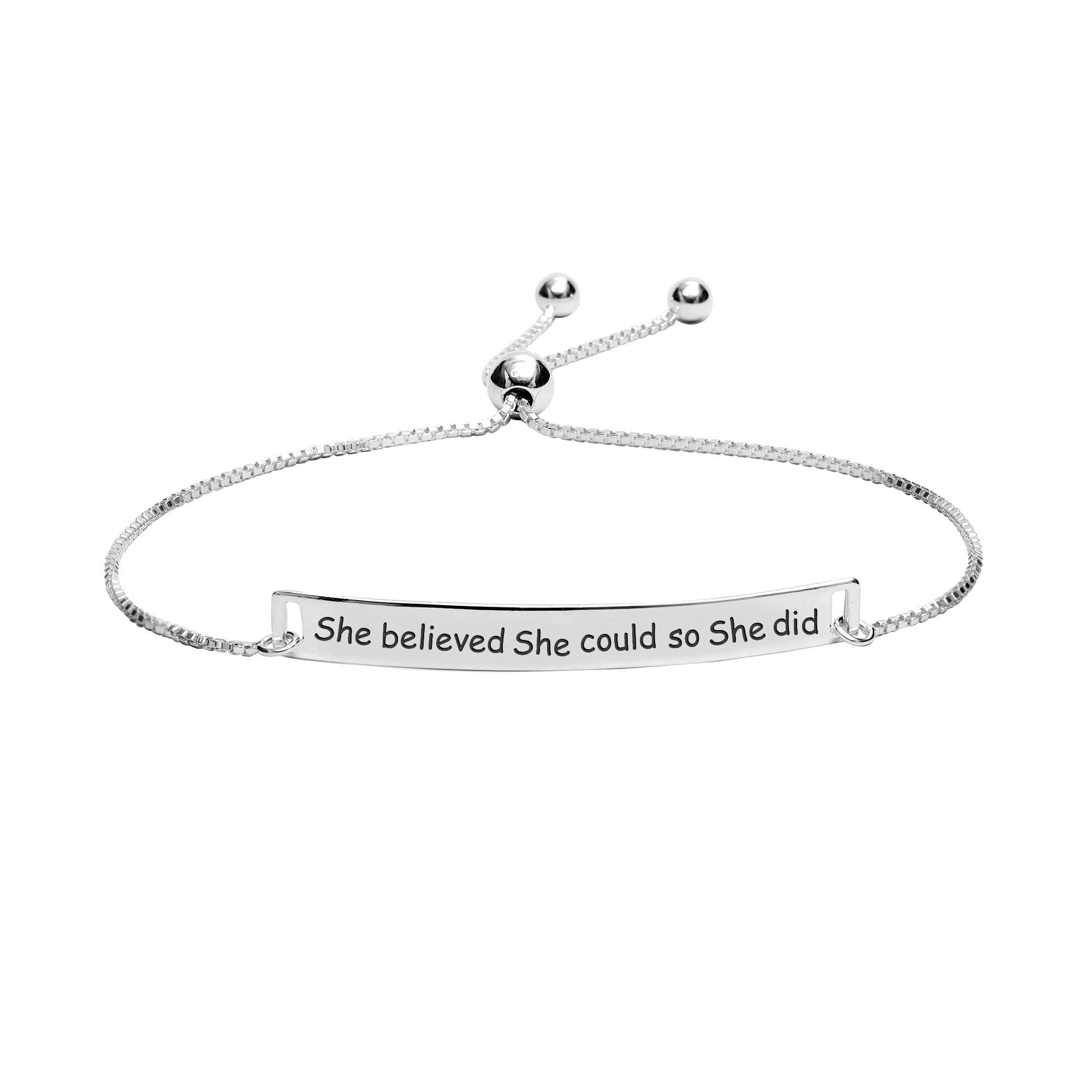 LeCalla 925 Sterling Silver Sliding Bolo Bracelet - Adjustable Lightweight Chain Bracelet for Women, Teens, Sisters & Moms | Friendship Gift, Everyday Wear & Special Occasions