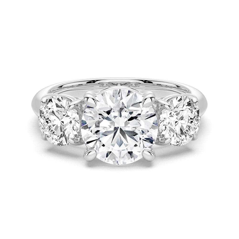 Exquisite Round Cut Three Stone Moissanite Engagement Ring for Women - Perfect for Proposals, Anniversaries & Special Occasions