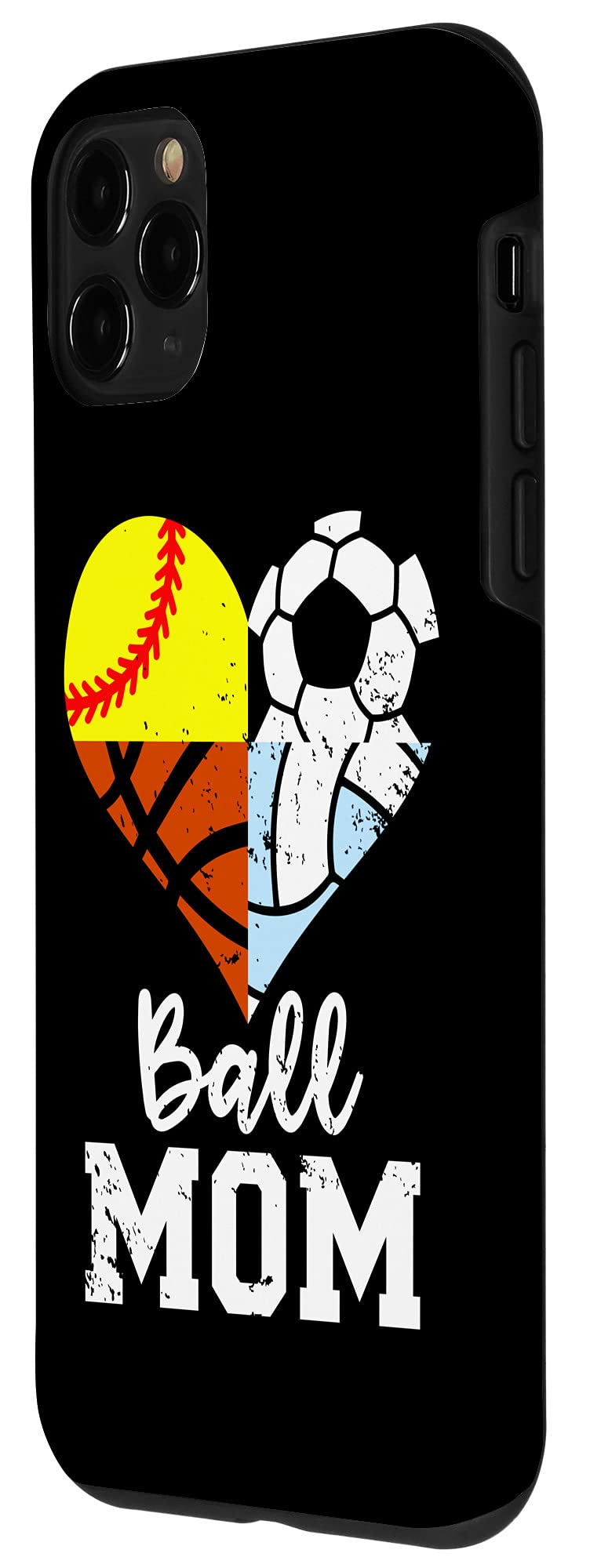 iPhone 11 Pro Case - Funny Soccer Softball Volleyball Basketball Heart Design - Perfect for Sports Moms & Fans - Durable Protective Phone Cover for Daily Use & Sports Events