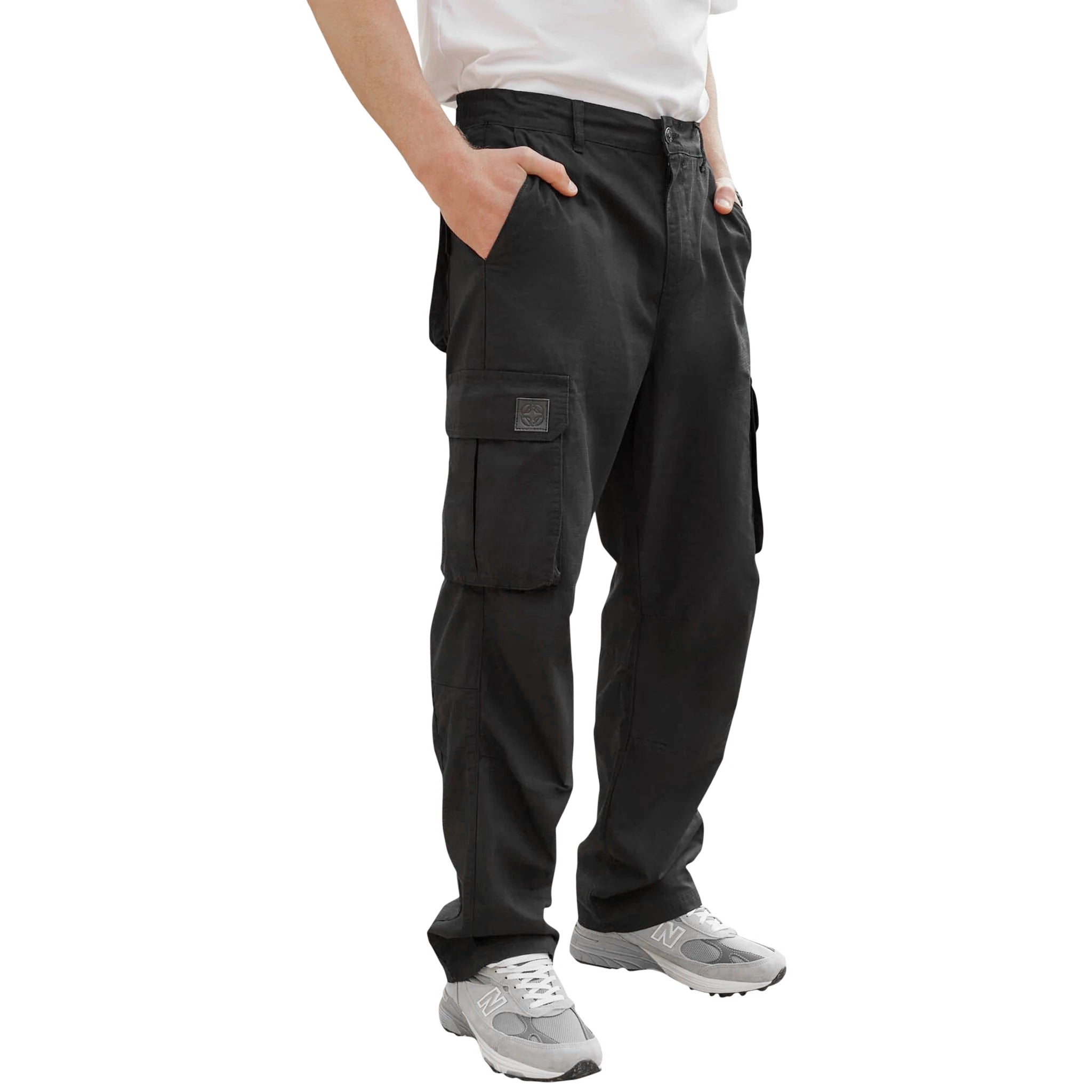 Belier Black Ripstop Cargo Pants - Durable Military Style Tactical Pants for Men | Outdoor Hiking, Workwear & Casual Streetwear