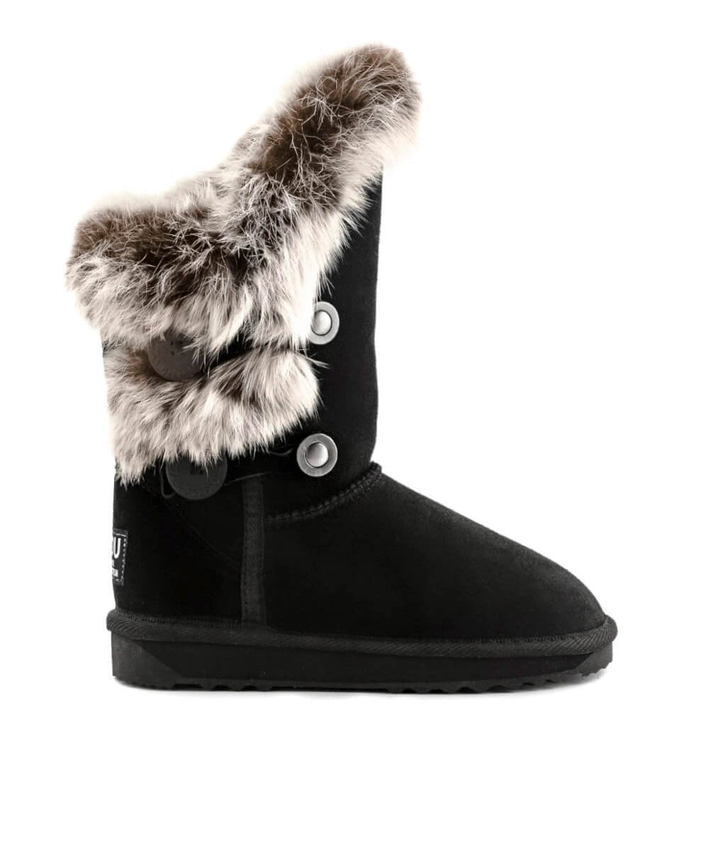Men's UGG Classic Rabbit Fur Slippers - Cozy Winter Indoor/Outdoor House Shoes for Men