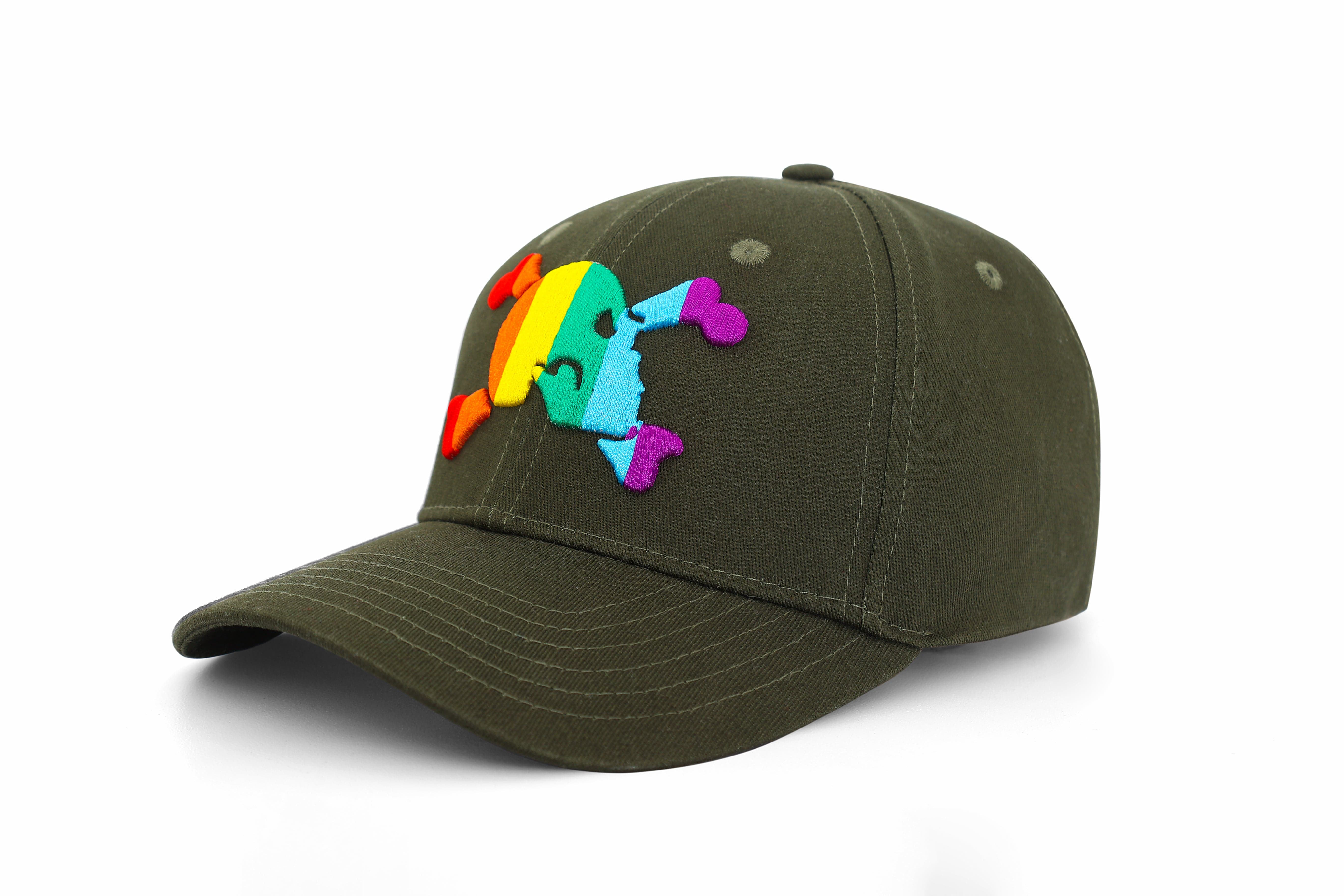 Limited Edition Pride Logo Hat in Army Green - Stylish LGBTQ+ Support Cap for Pride Parades, Festivals & Everyday Wear