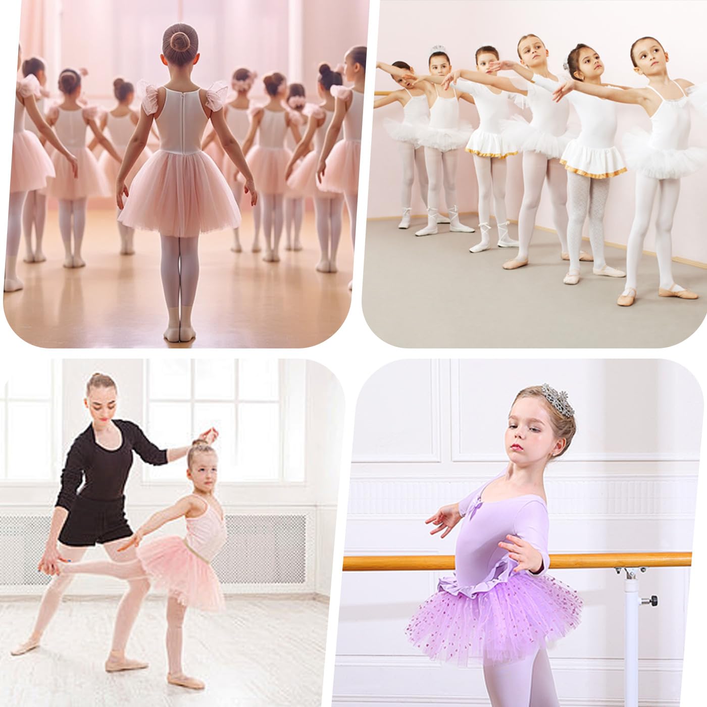 Girls Ballet Tights - Ultra Soft Elastic Footed Dance Tights for Toddlers & Kids | Neon Stockings for Ballet Class, Recital & Dance Practice