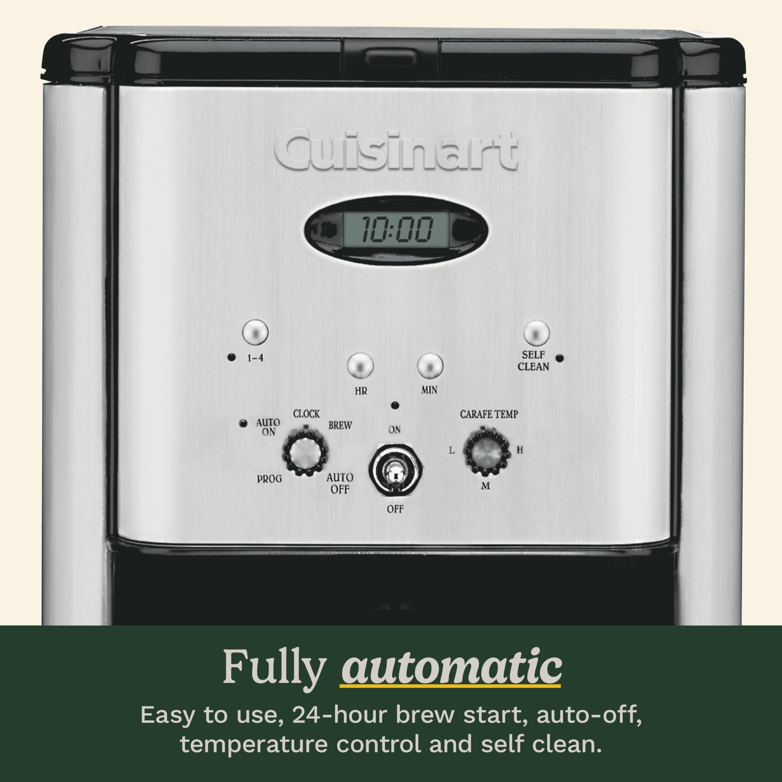 Cuisinart DCC-1200P1 12-Cup Programmable Coffee Maker with Glass Carafe - Brushed Chrome Finish - Perfect for Home, Office & Entertaining