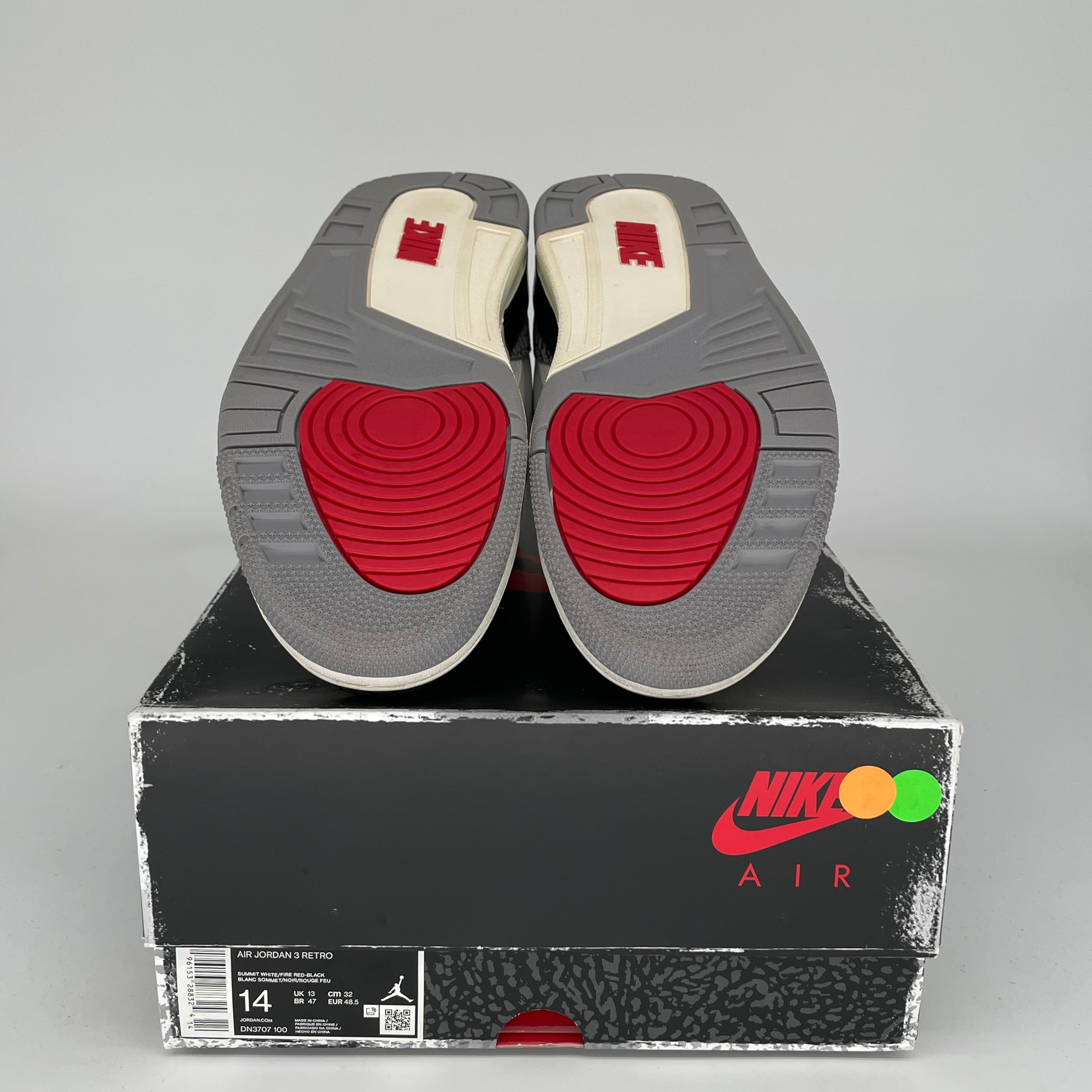 Original Air Jordan 3 White Cement Reimagined Retro Sneakers - Men's Size 14 (DN3707-100) - Authentic Basketball Shoes for Sports & Streetwear Fashion