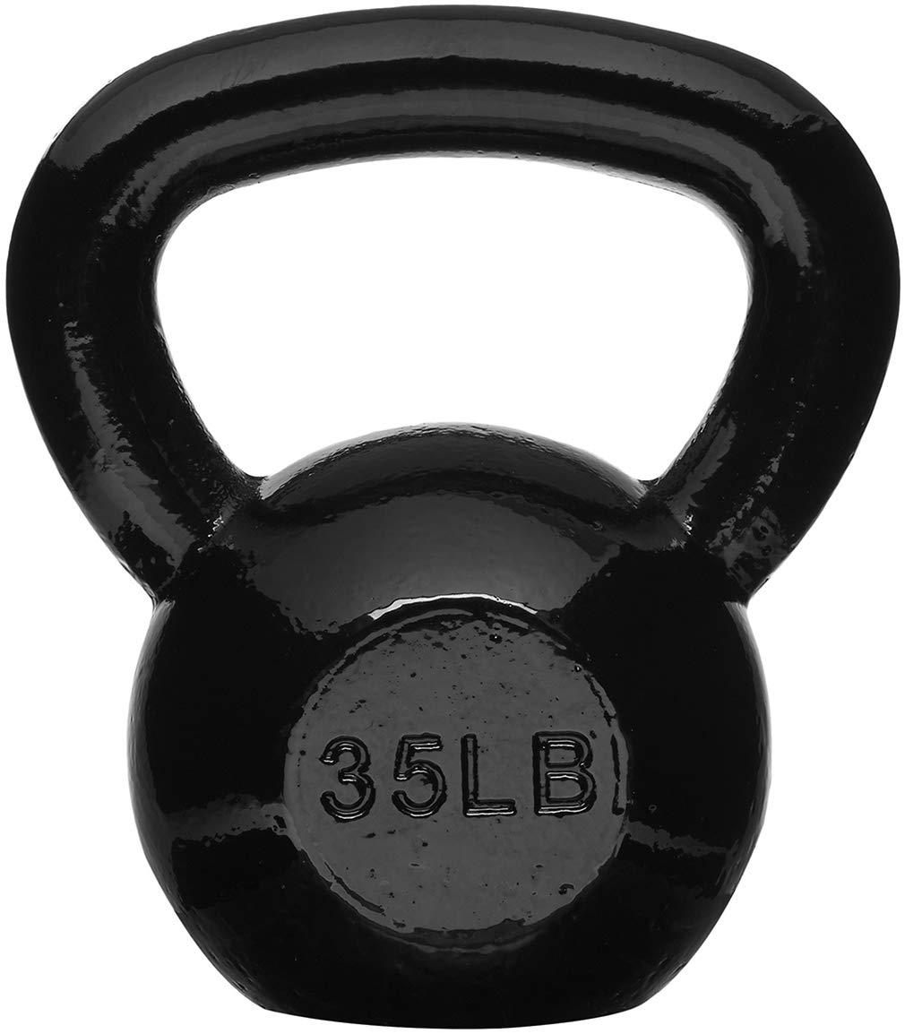 Amazon Basics Cast Iron Kettlebell - 5-50 lbs Weight Options for Home Gym, Strength Training & Fitness Workouts - Ideal for CrossFit, HIIT, Powerlifting & Functional Training