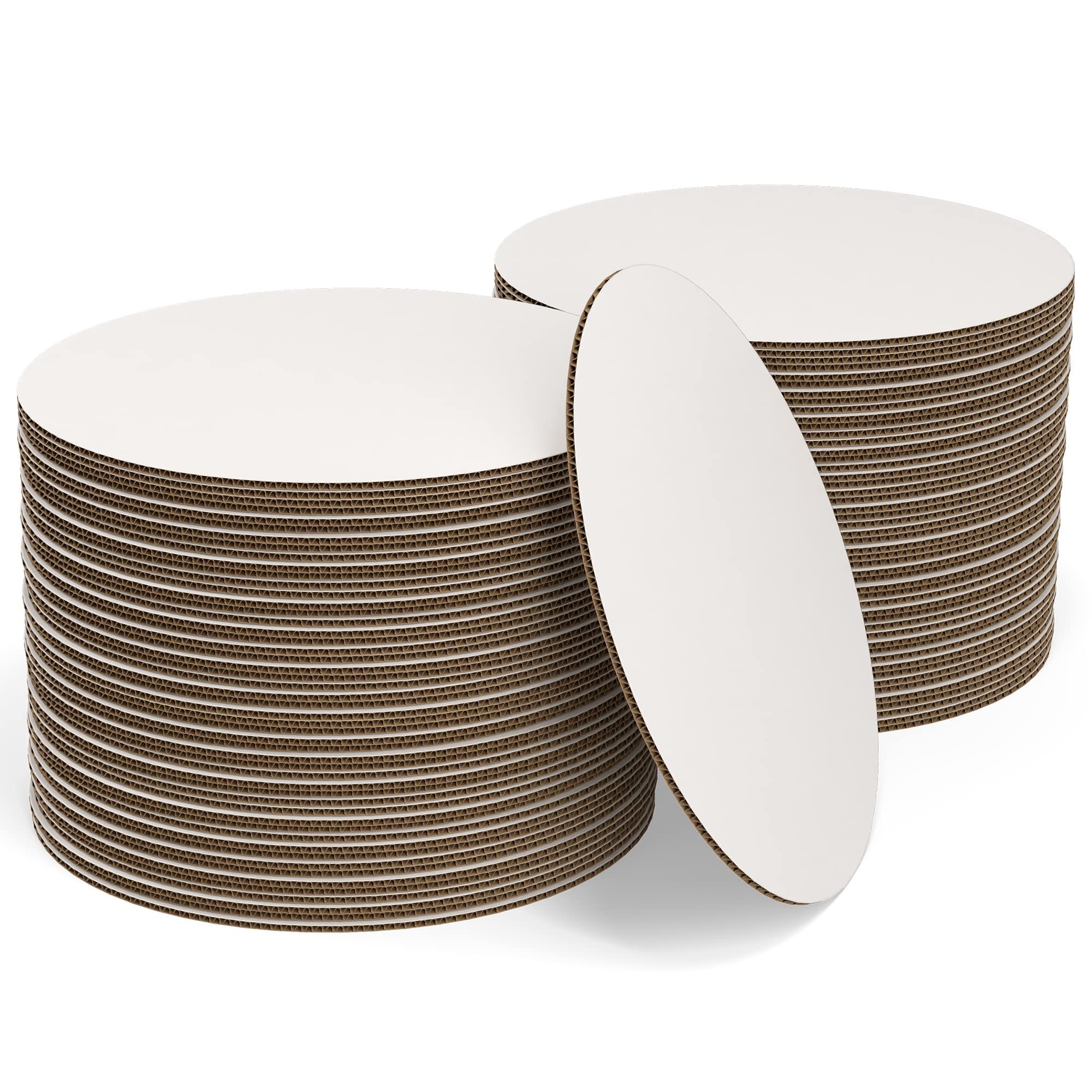 48-Pack White Cardboard Cake Boards Round 8 Inch | Disposable Cake Platter Base for Baking, Decorating & Serving | Perfect for Birthday, Wedding & Party Dessert Displays