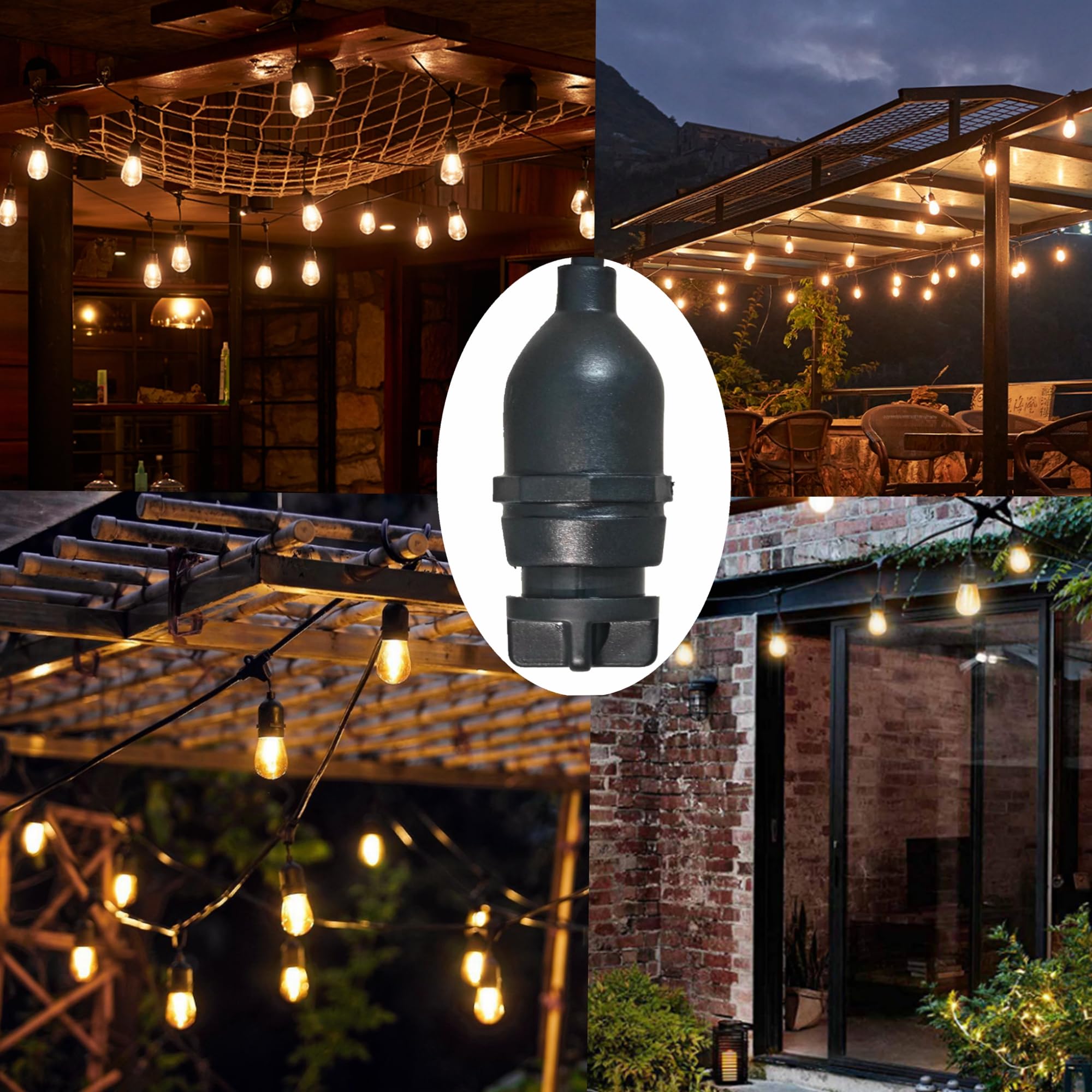 10Pcs Light Socket Safety Cap Plugs - Childproof Covers for String Lights, Recessed & Standard Bulb Sockets - Durable Electrical Outlet Protectors for Home, Nursery & Outdoor Decor Safety