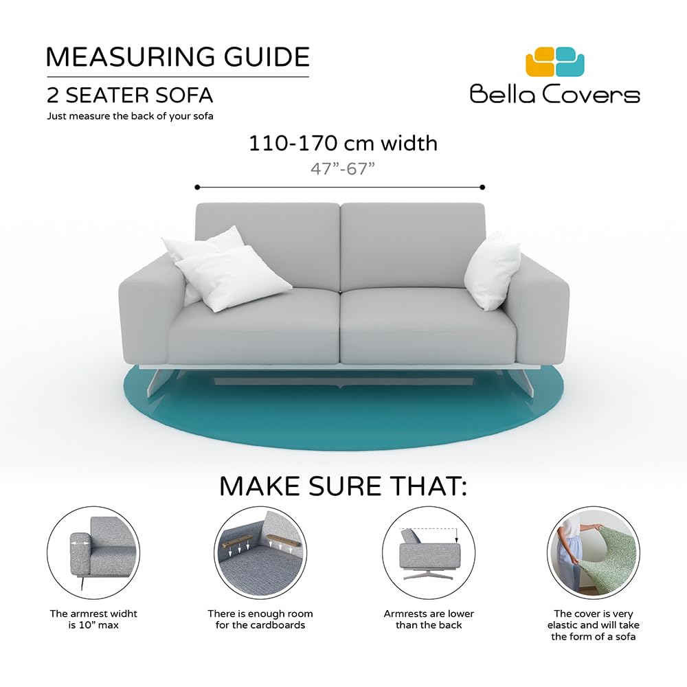 PAULATO BY GA.I.CO. Oversized Loveseat Slipcover - Stretch Sofa Protector for Couches & Chairs - 1-Piece Washable Microfiber Cover in Ash - Perfect for Pets, Kids & Home Decor Protection