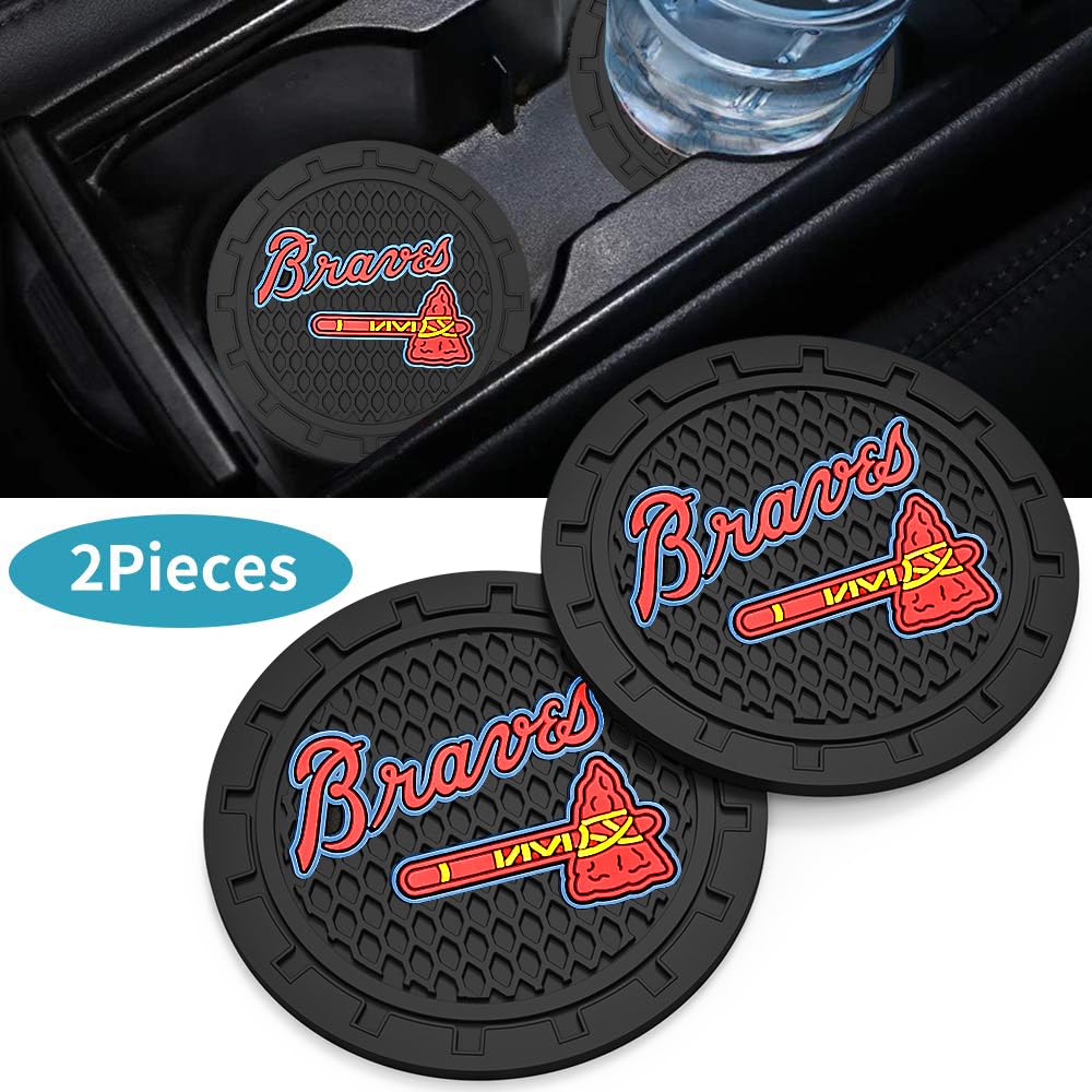 **Atlanta Braves Car Cup Holder Coasters - 2.75
