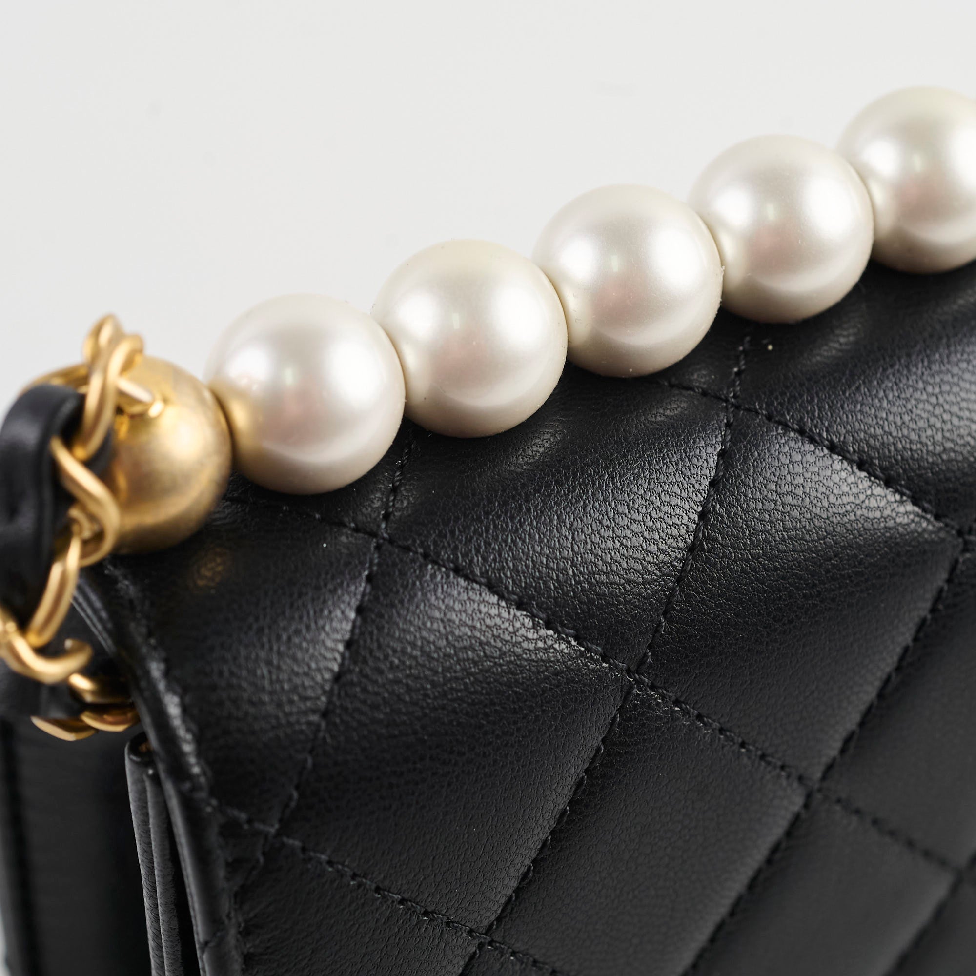 Chanel Seasonal Pearl Flap Bag Black - Luxury Designer Handbag for Women, Perfect for Parties, Weddings & Special Occasions