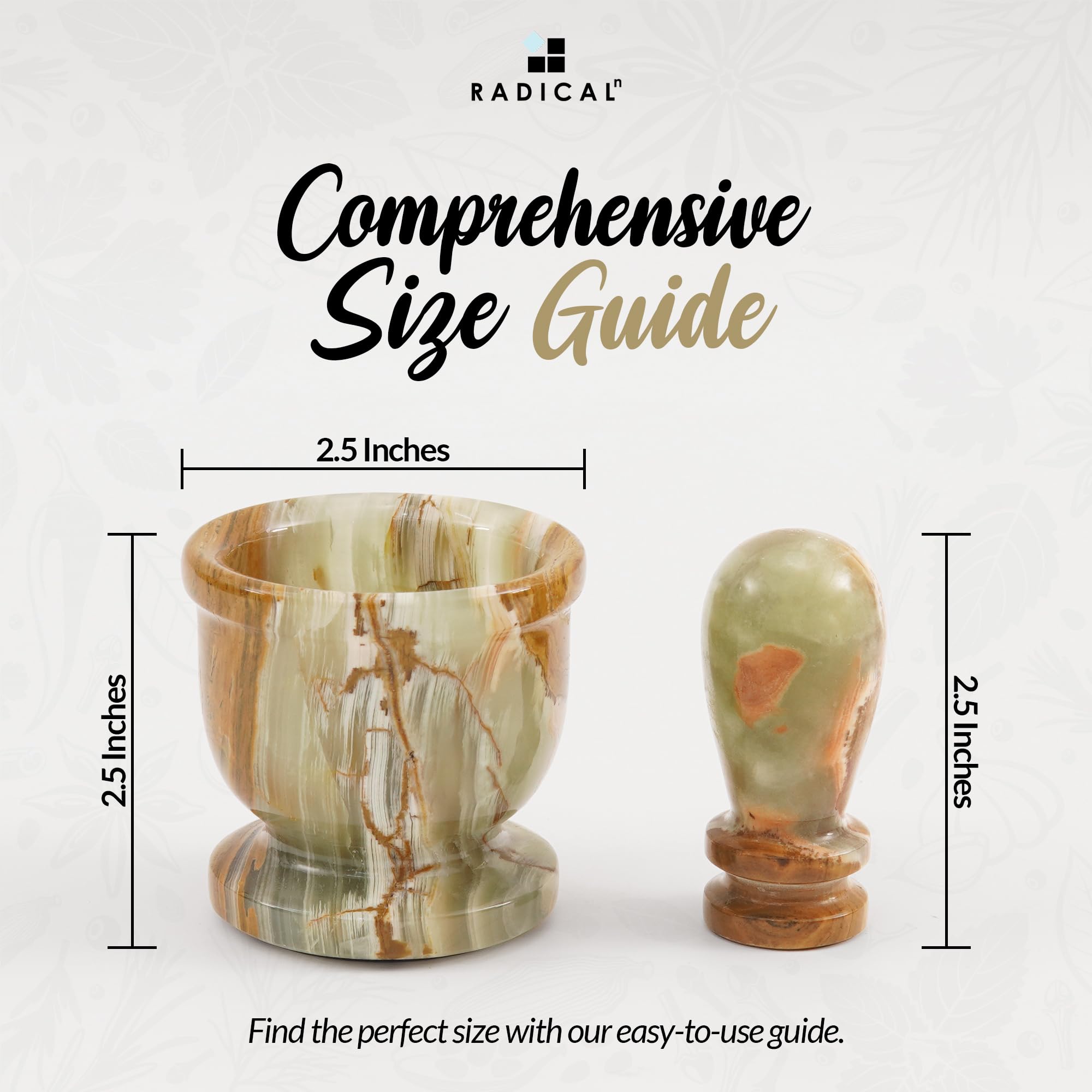 Premium Green Marble Mortar and Pestle Set - 2.5 Inch Handcrafted Garlic Crusher, Herb & Spice Grinder Bowl for Kitchen - Perfect for Crushing Garlic, Grinding Herbs, and Preparing Fresh Spices