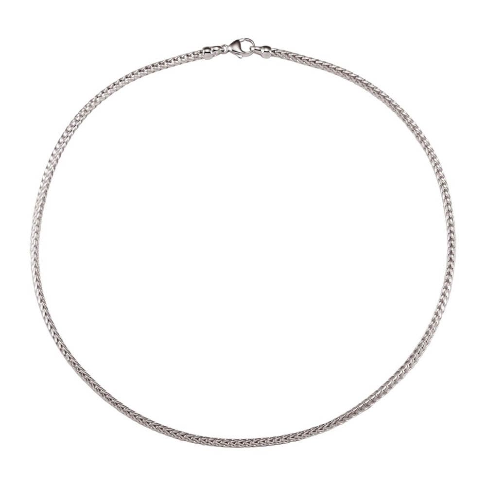 Sterling Silver Foxtail Chain Necklace 2.75mm for Women
